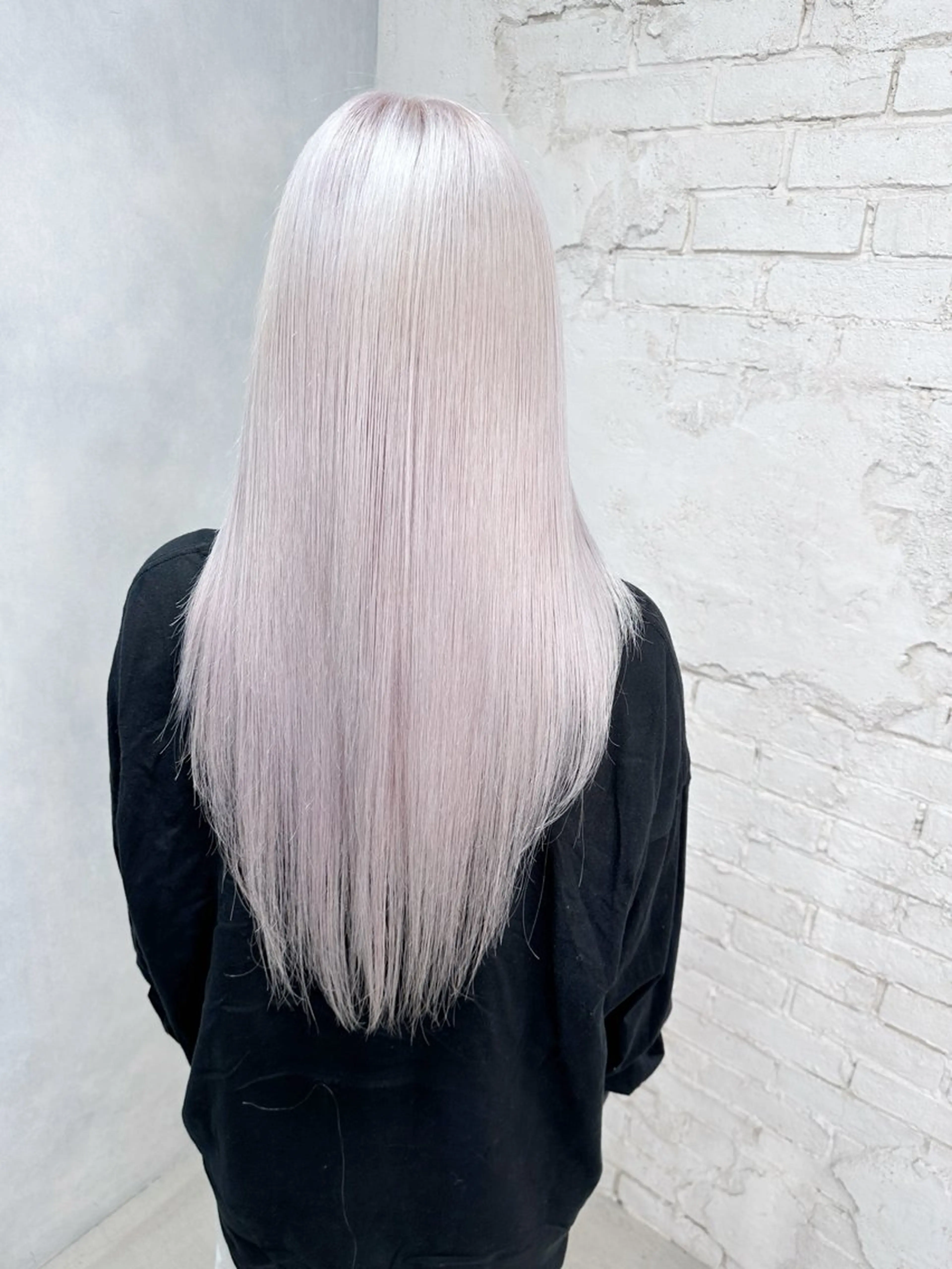 ロング カラー ベージュカラー ブリーチ ケアブリーチ ダブルカラー ハイトーンカラー カット ヘアカラー トリートメント レイヤーブリーチ特化 ホワイト専門/岸のヘアスタイル