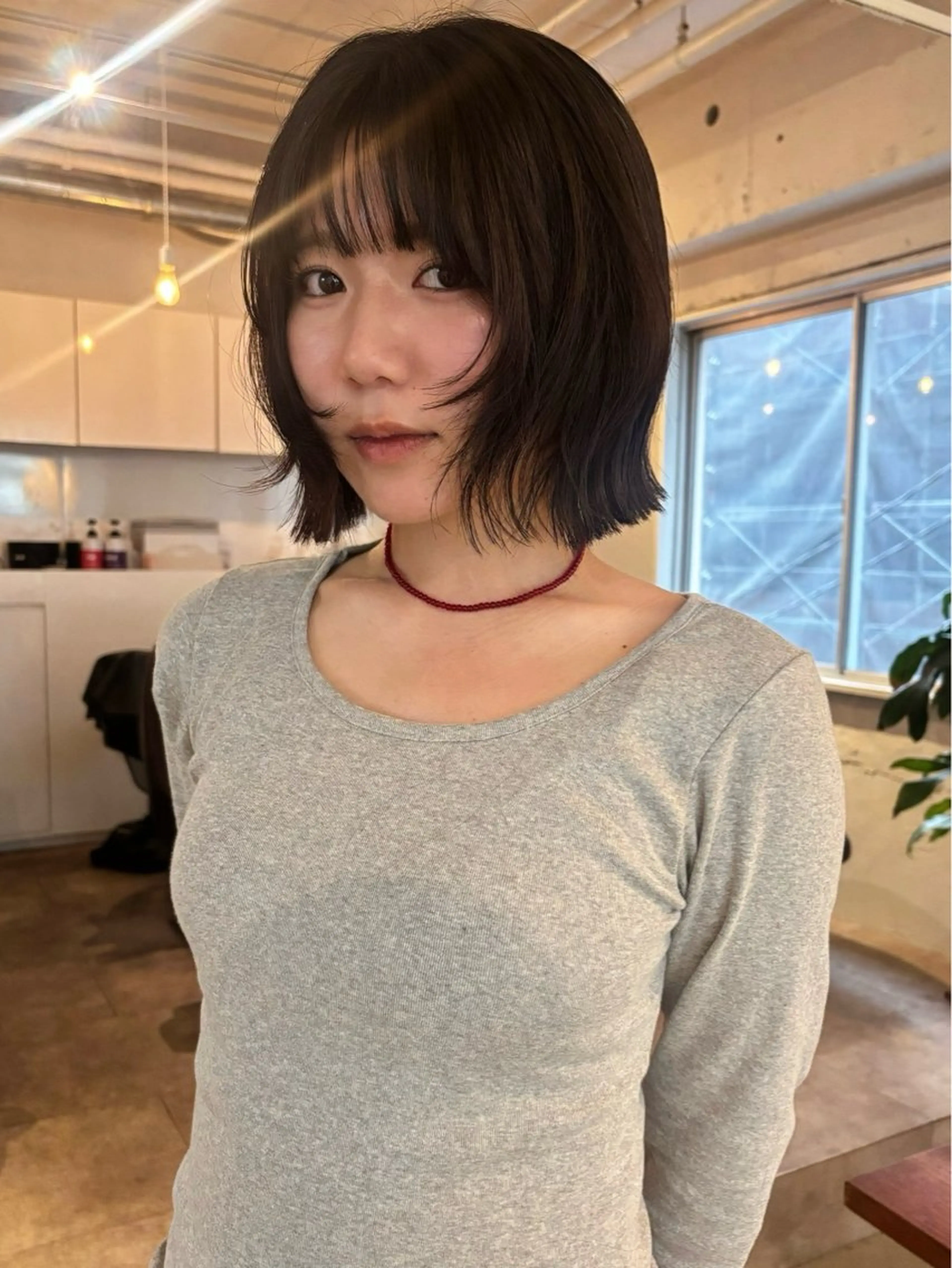 ショート ボブレイヤー ボブ レイヤーカット 🍑透明感hair ・NENE🍑のヘアスタイル