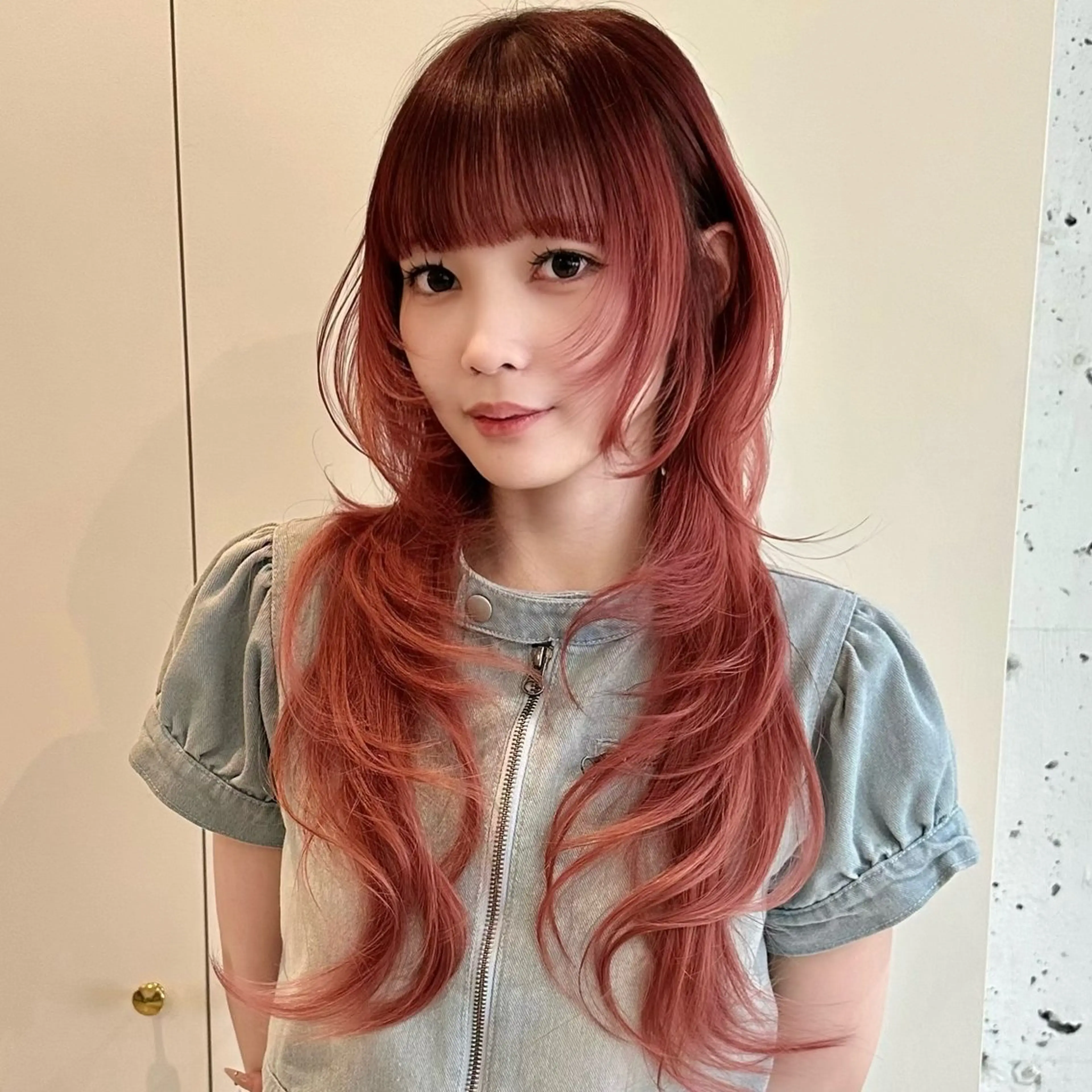 ロング カット ヘアカラー トリートメント 🌹ハッシュカット、 レイヤー韓国ヘア🌹のヘアスタイル