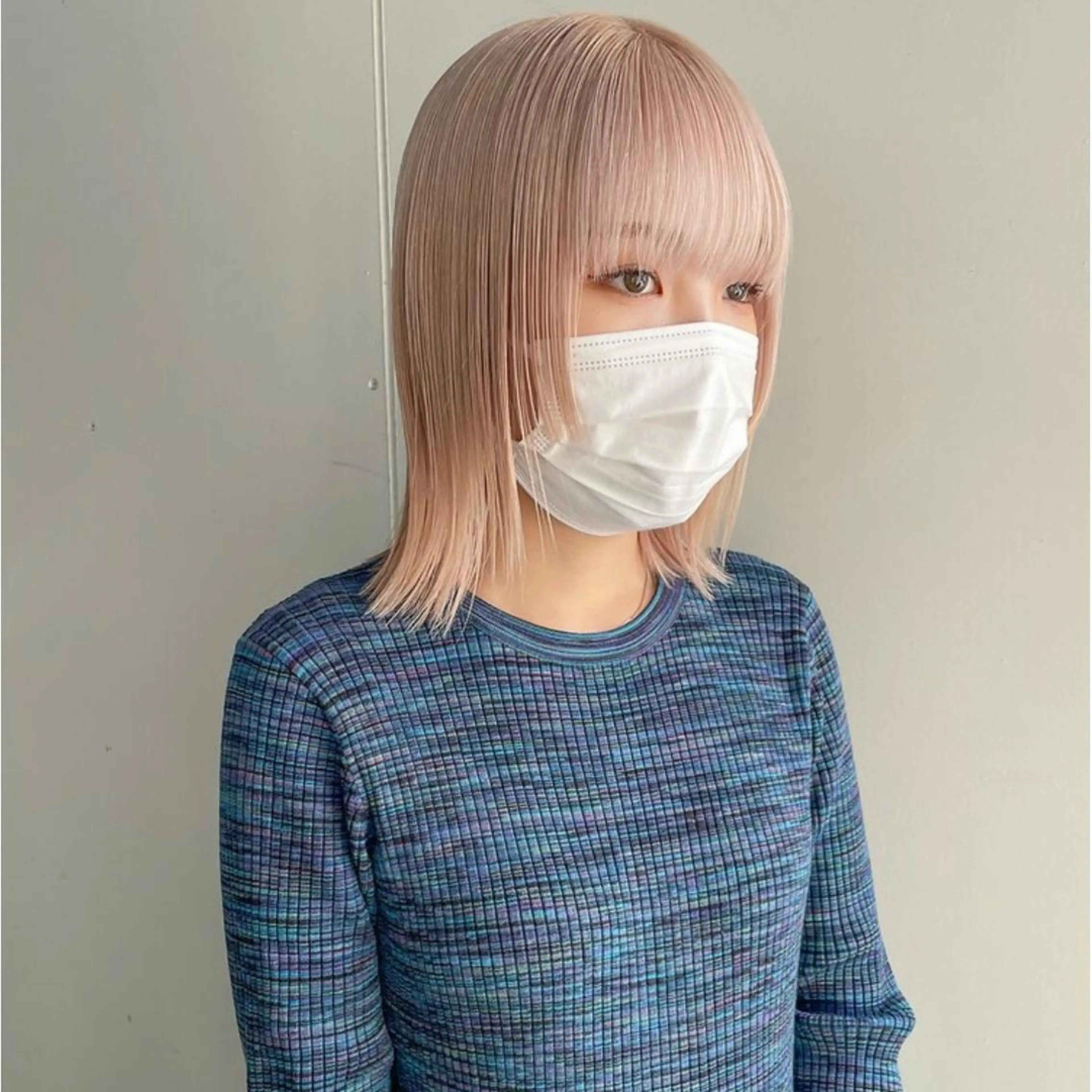 ミディアム カラー ミディアムパーマ バレイヤージュ ブリーチ ケアブリーチ デザインカラー yiye 青山所属・無料カットモデル募集 🌱ひょうがのヘアスタイル