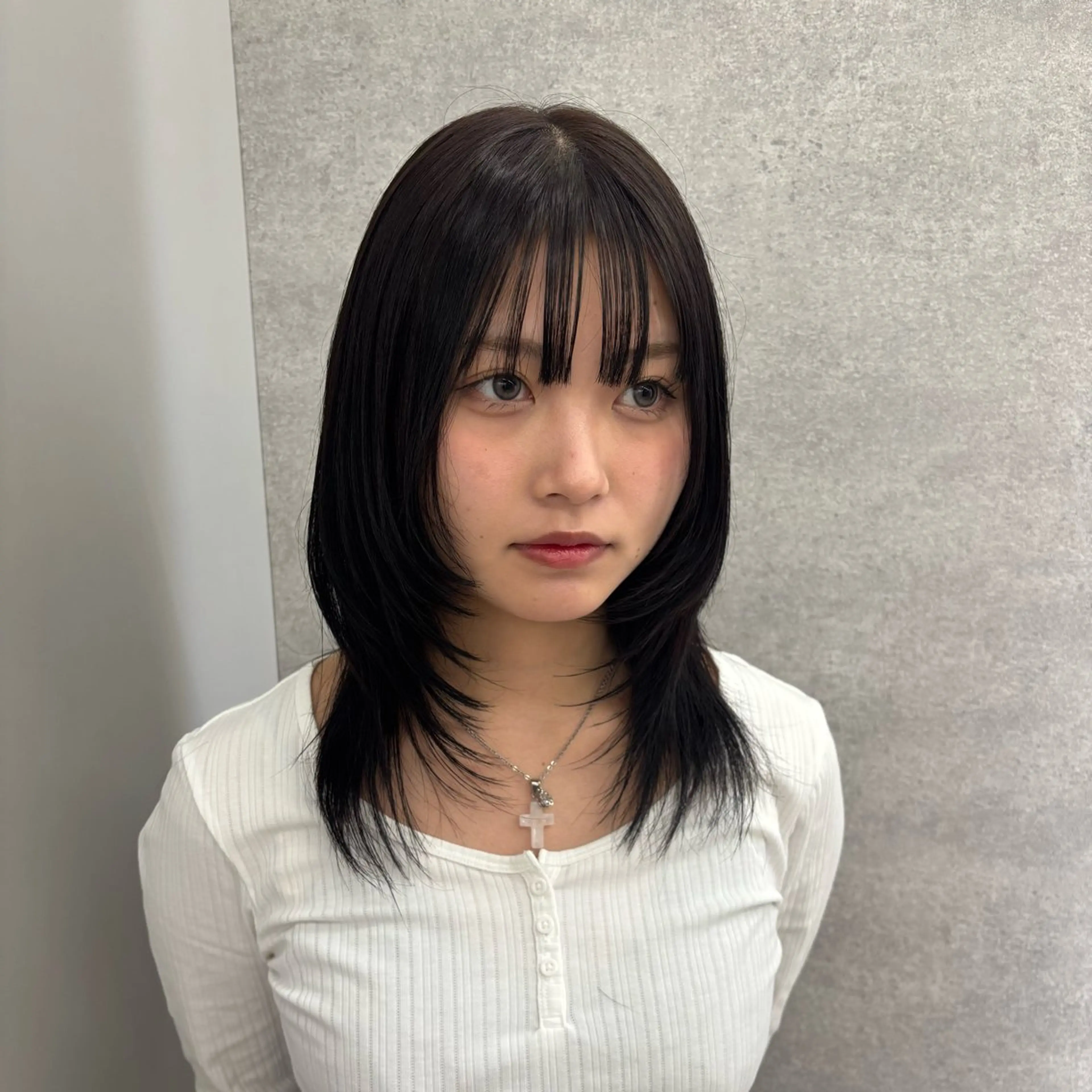 セミロング カット ヘアカラー トリートメント 望 吹のヘアスタイル