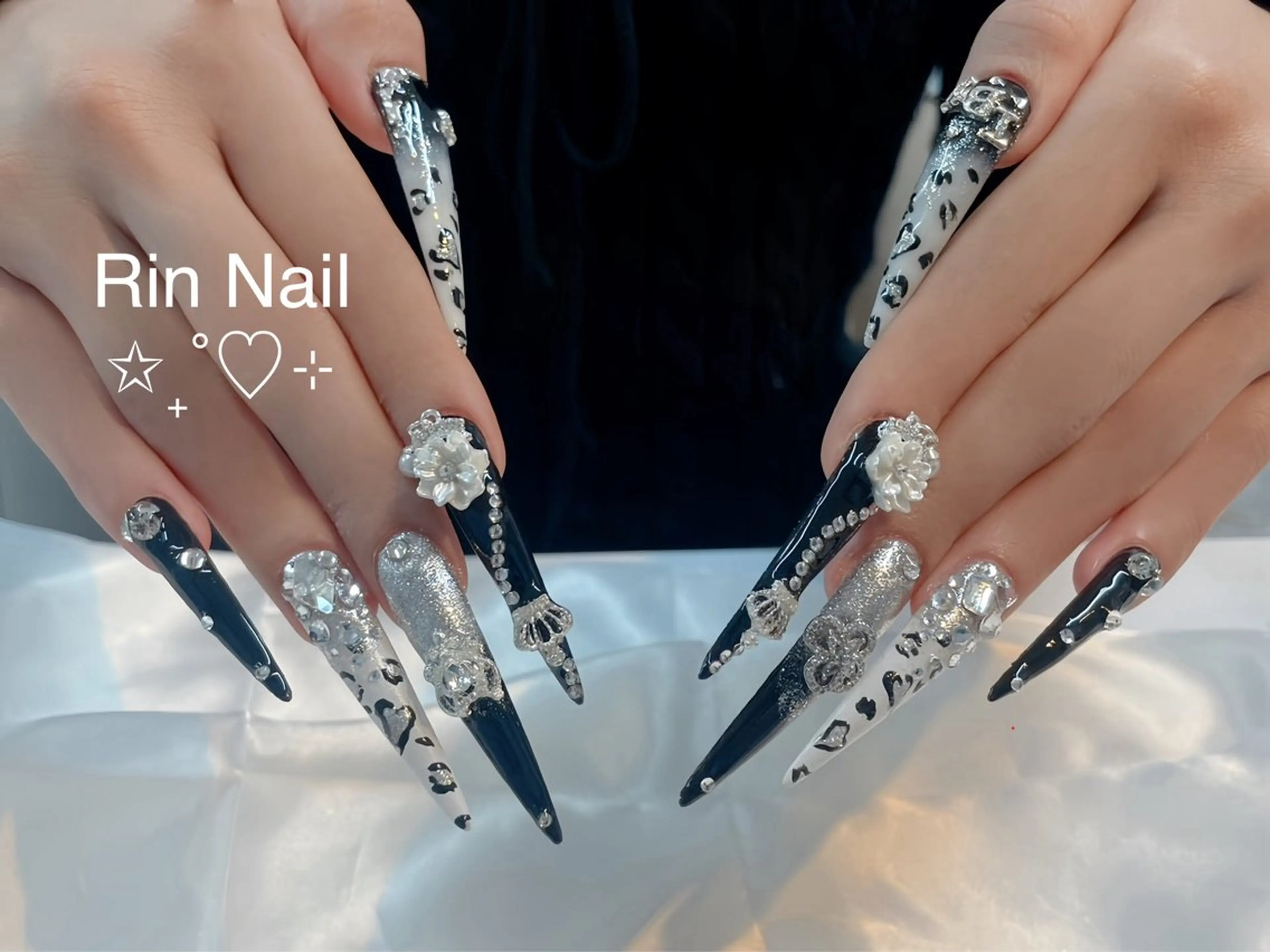 ネイル アートネイル チークネイル ジェルネイル ロングネイル マグネットネイル ハンドネイル Rin Nail 新大久保店のネイルデザイン