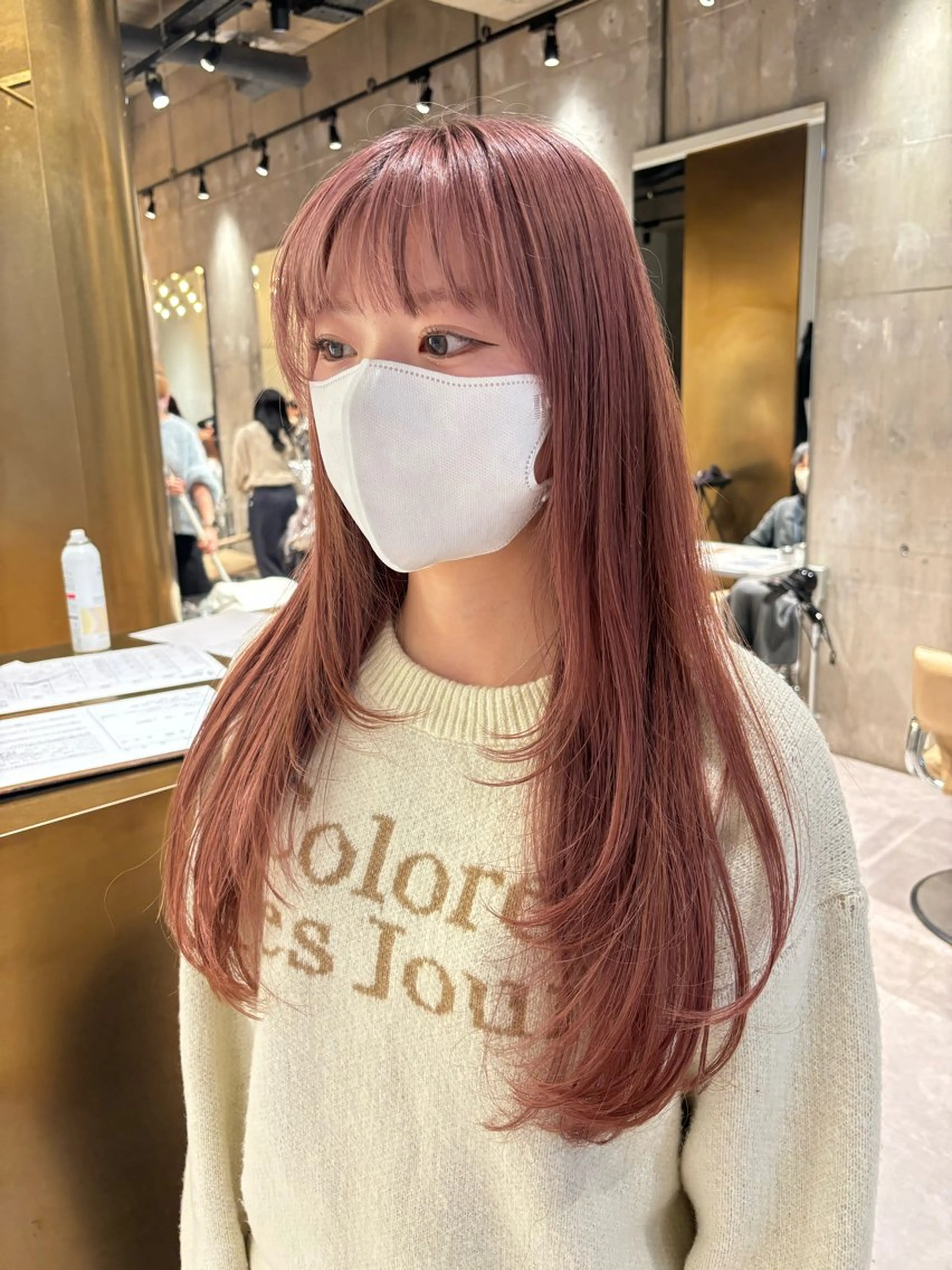 ロング カラー ベージュカラー ピンクカラー ピンクベージュ レイヤーカット カット ヘアカラー トリートメント 無料カット募集中🌷 ちひり𓂃𓈒♡‪のヘアスタイル