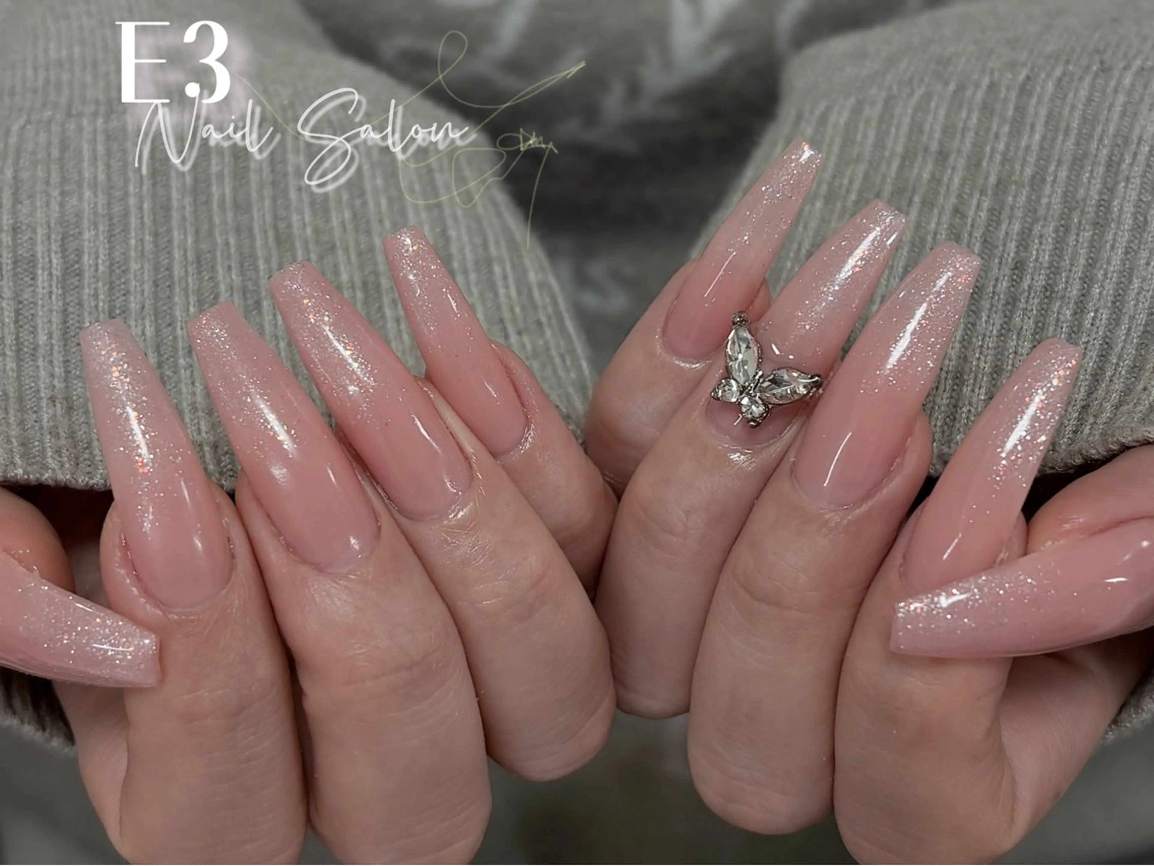 ネイル 桜ネイル フレンチネイル ジェルネイル ガラスフレンチ グラデーション ハンドネイル E3 Nail Salonのネイルデザイン
