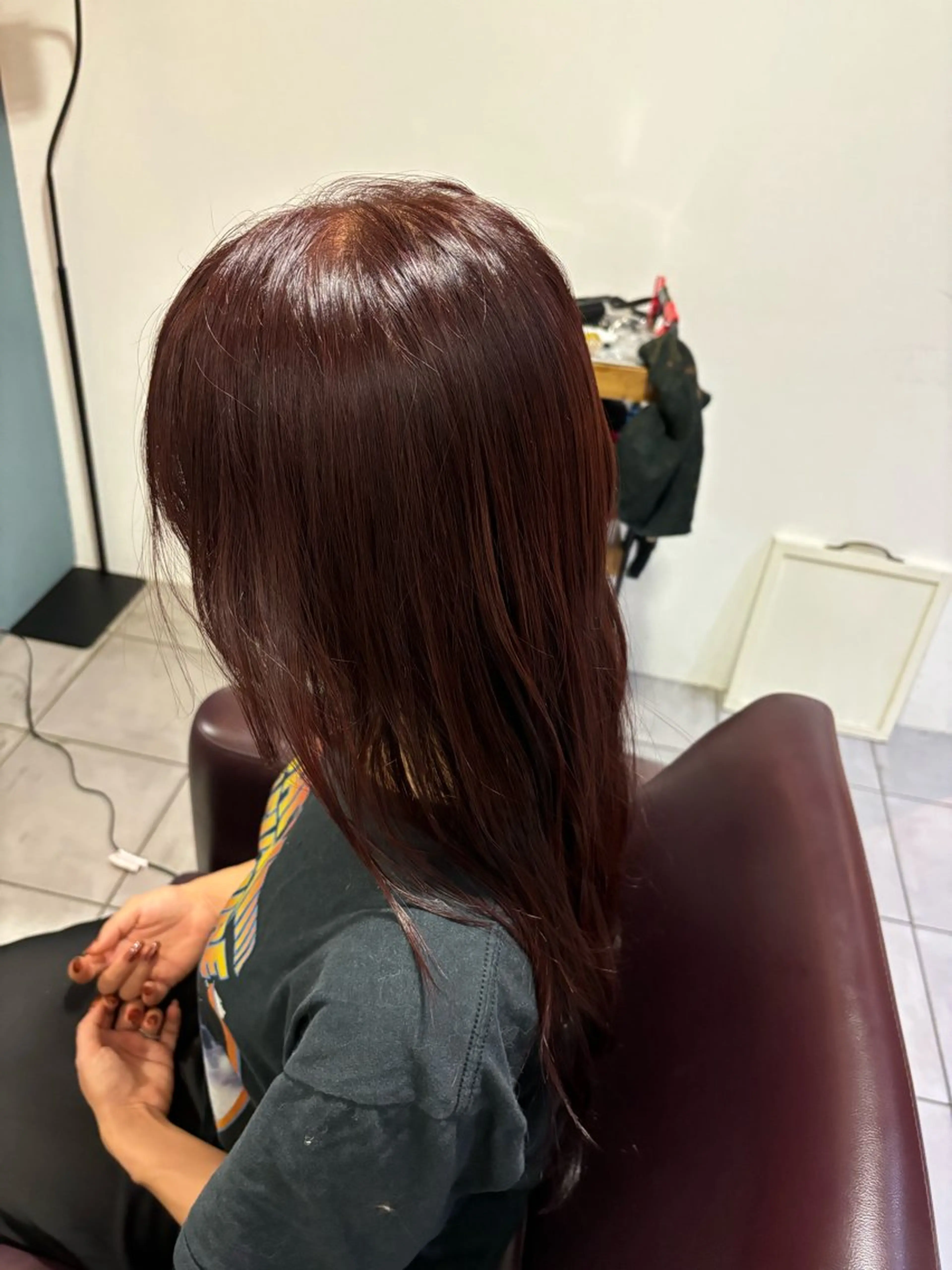 カラー ブリーチ ブリーチなしカラー オレンジ 山本 遥海のヘアスタイル