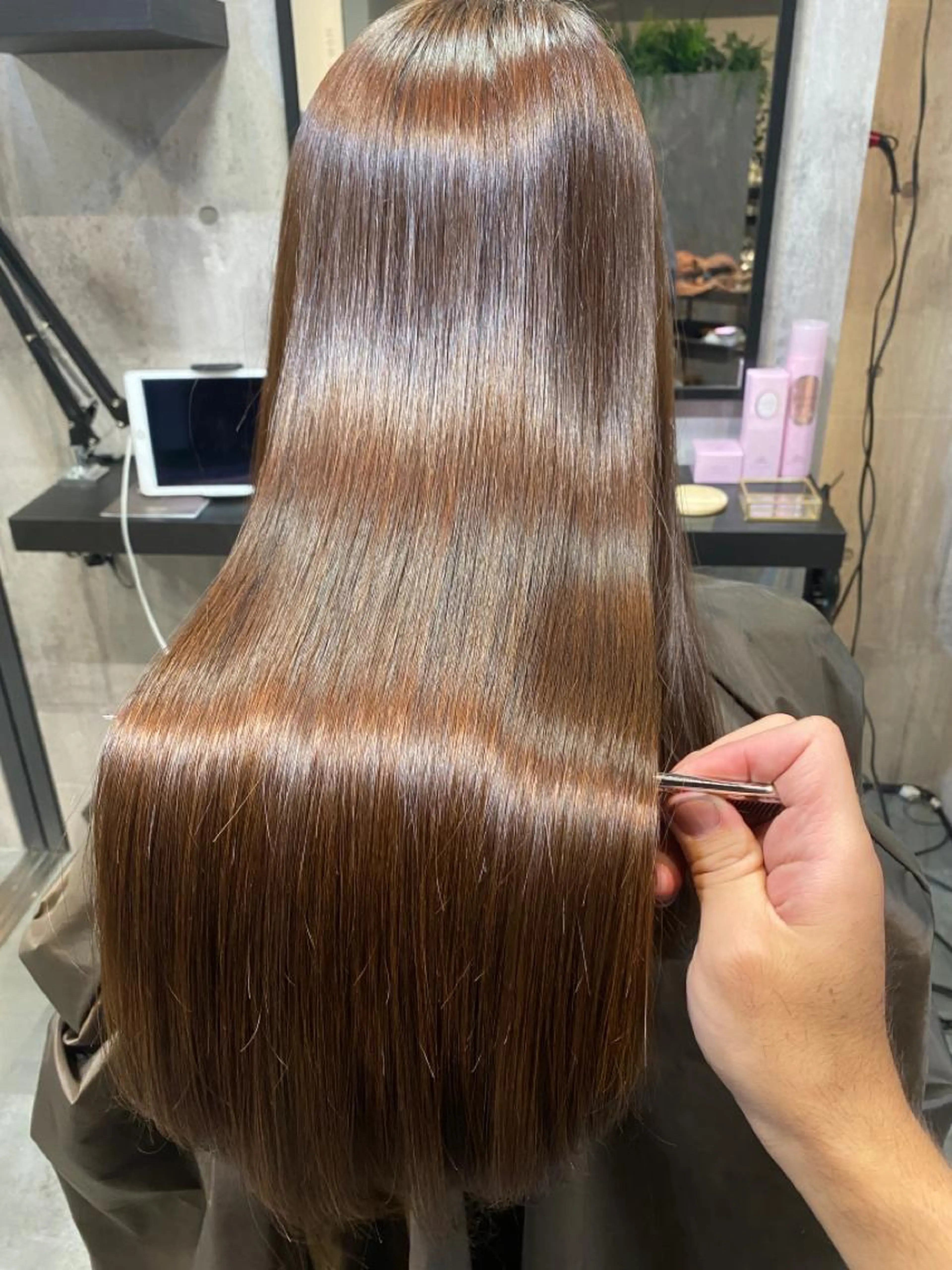 次回縮毛矯正の間にする最高のトリートメント+カラー+メンテナンスカット✨髪の状態に合わせてベストなトリートメントを！の写真