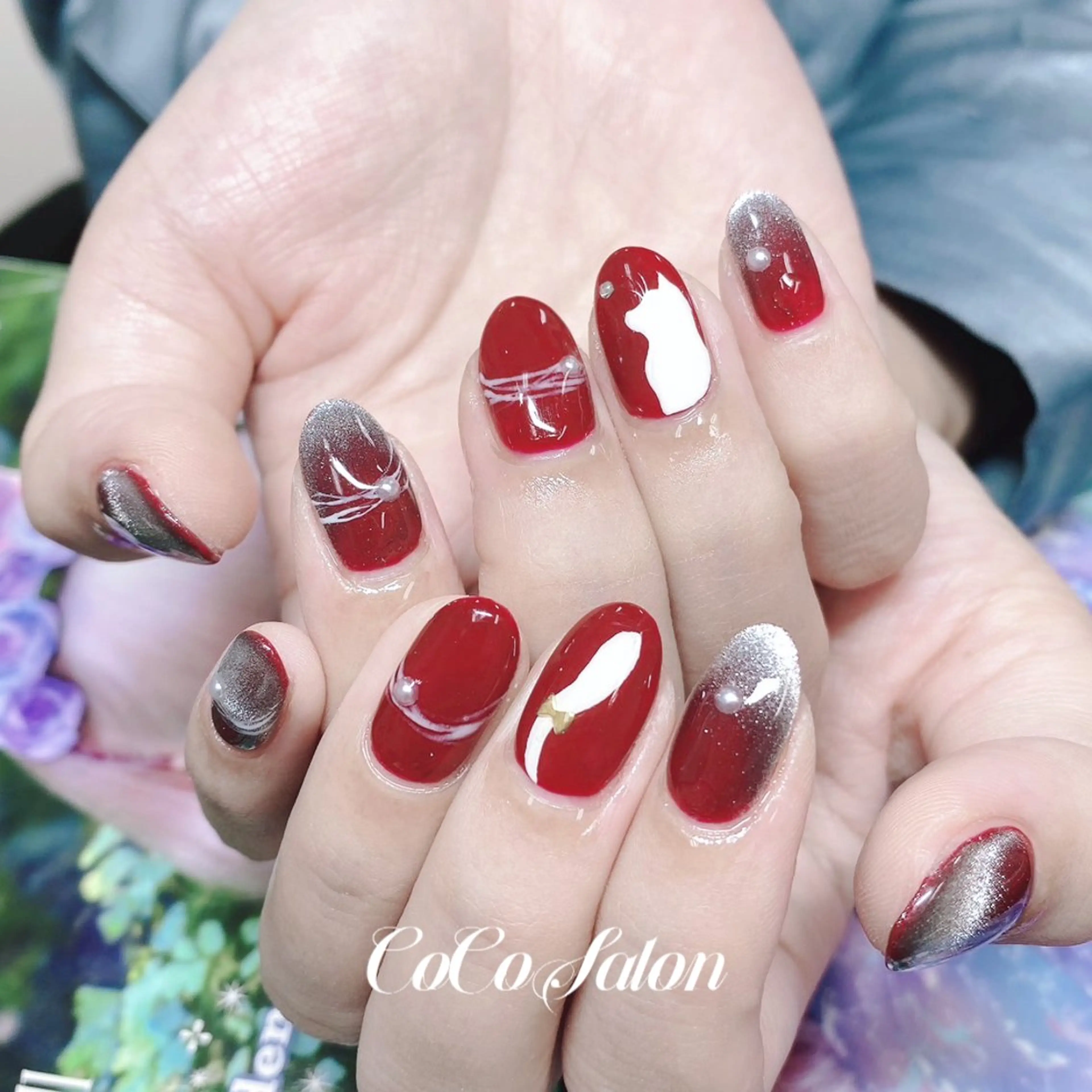 ネイル アートネイル 長さ出し ジェルネイル キラキラネイル ワンカラーネイル ハンドネイル CoCoSalon ネイル/まつ毛予約のネイルデザイン