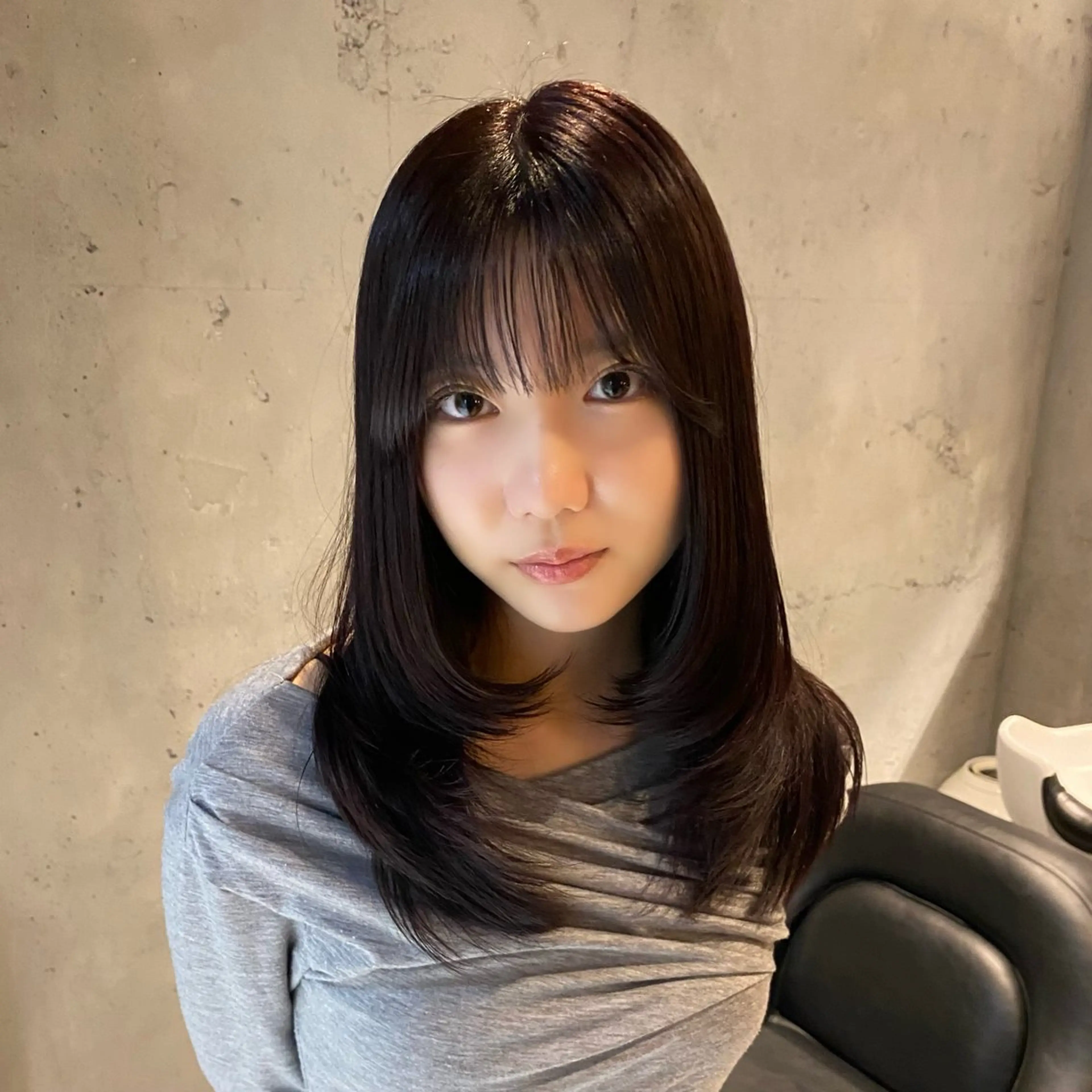 セミロング カラー ラベンダーカラー はなか こうすけのヘアスタイル