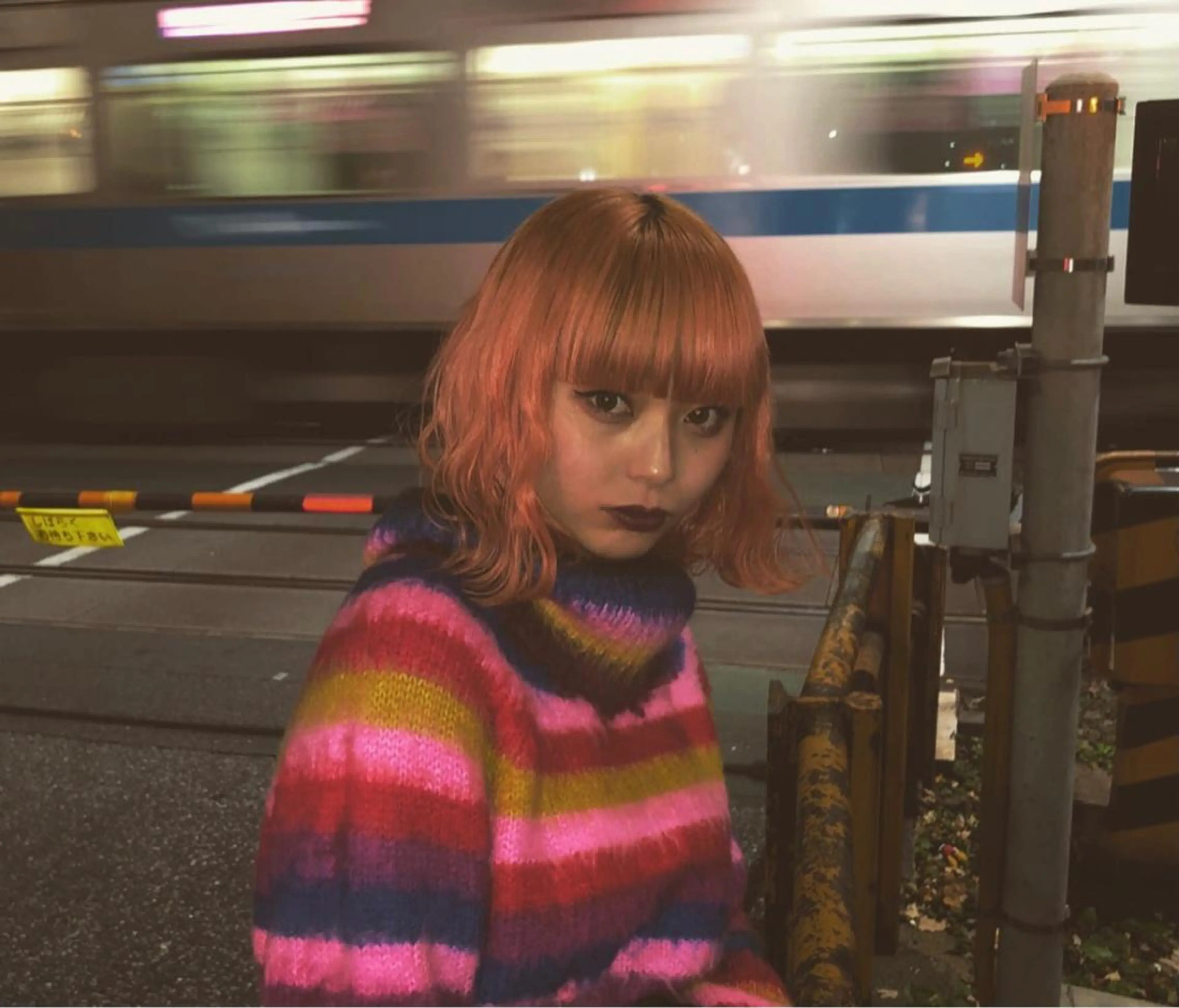 カラー オレンジ ピンクカラー 石井 光星のヘアスタイル