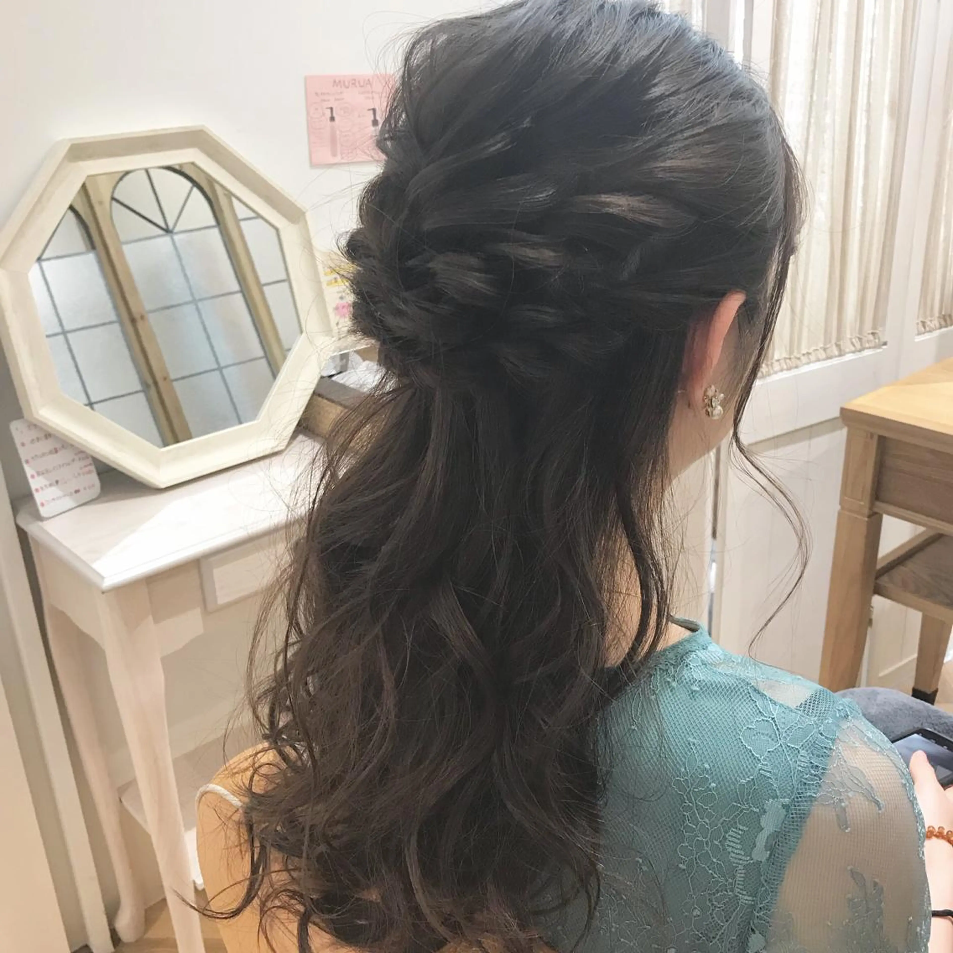ロング ヘアアレンジ ハーフアップ ボブ 簡単アレンジ ロング ヘアセット 🥛洒落髪小顔cut なら龍崎🥛のヘアスタイル