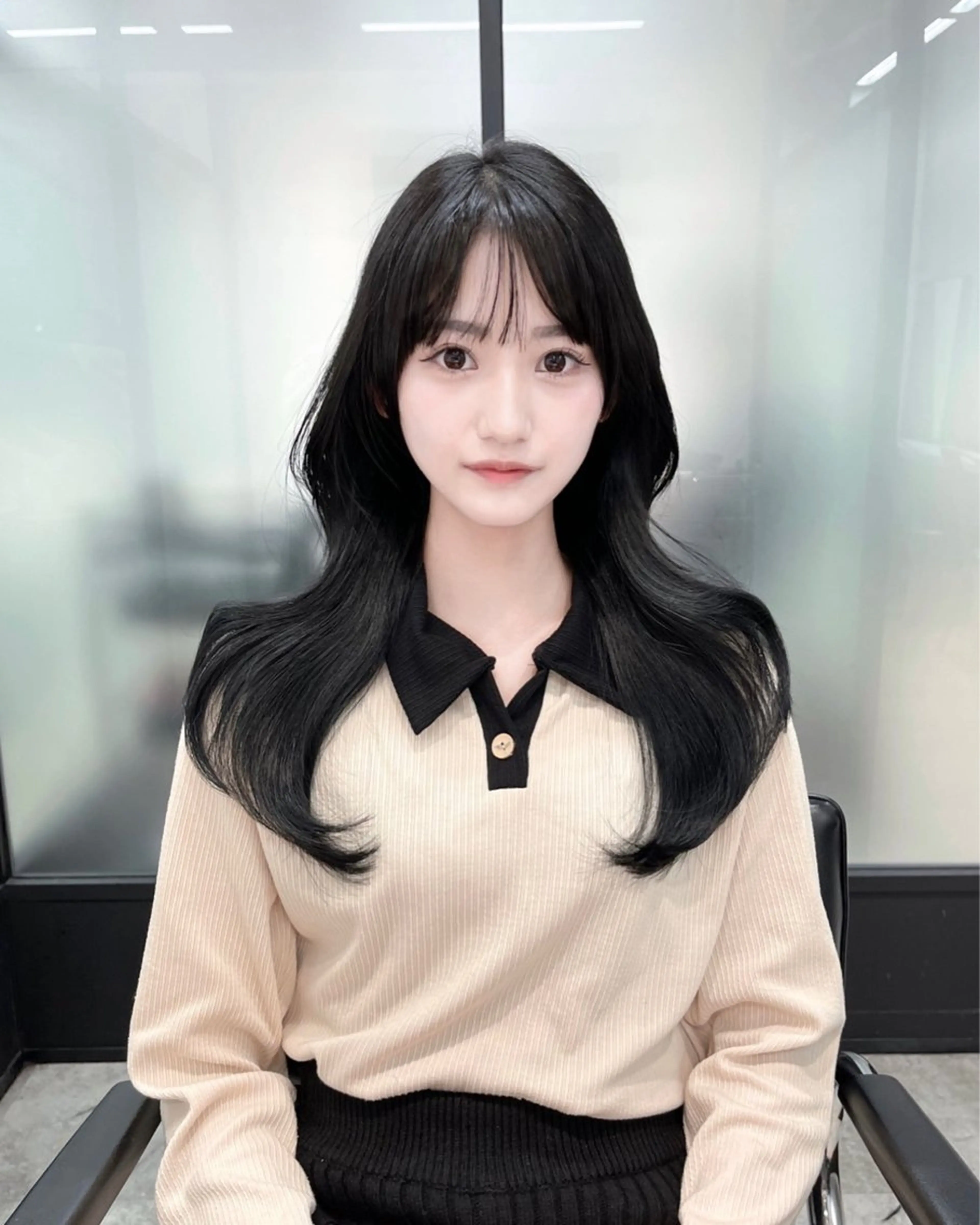 ロング 韓国風ヘア レイヤーカット カット ヘアカラー トリートメント 韓国レイヤーカット 髪質改善▫️水野有真のヘアスタイル