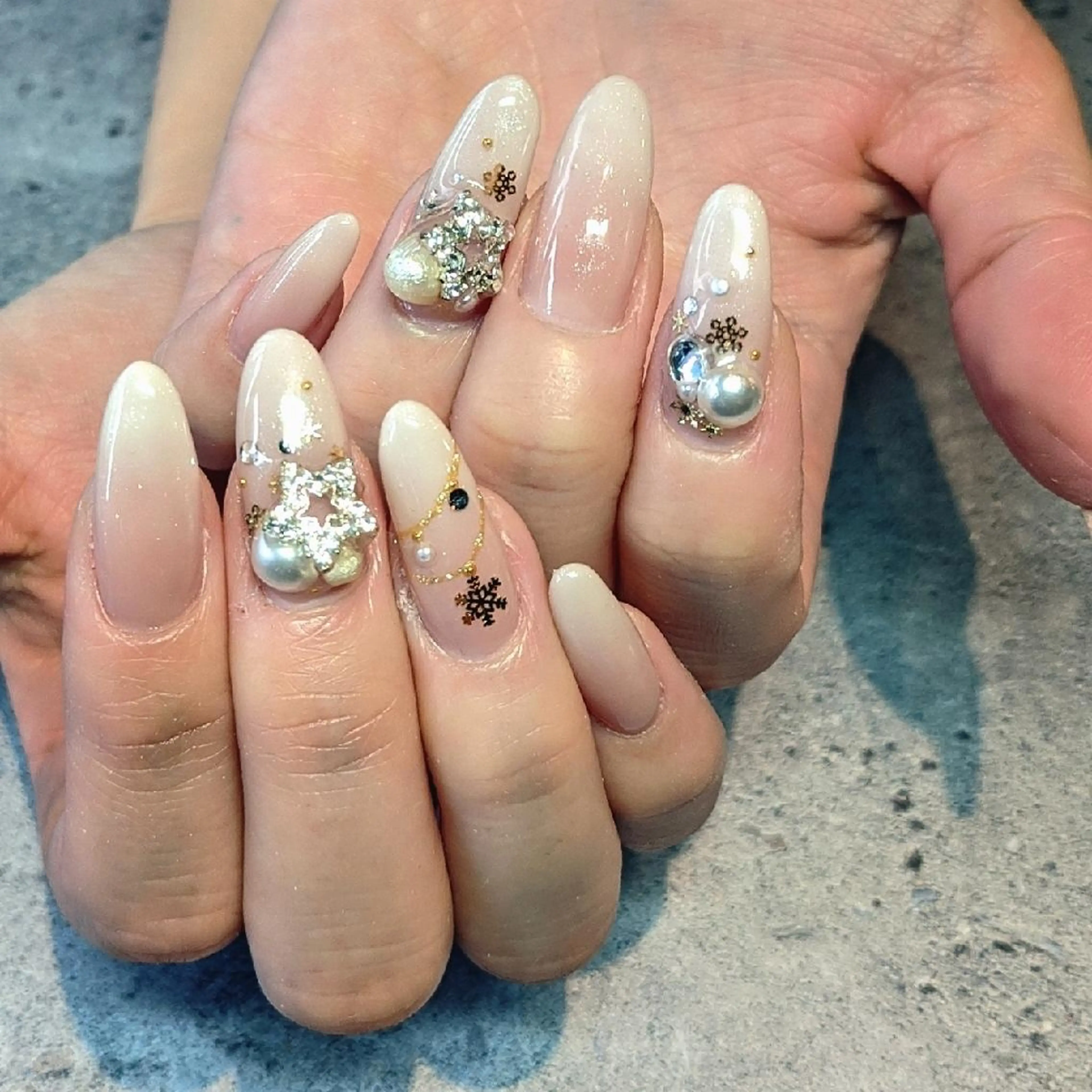 ネイル ロングネイル ショートネイル ストーンネイル 2B__nails ニービー京都伏見区のネイルデザイン