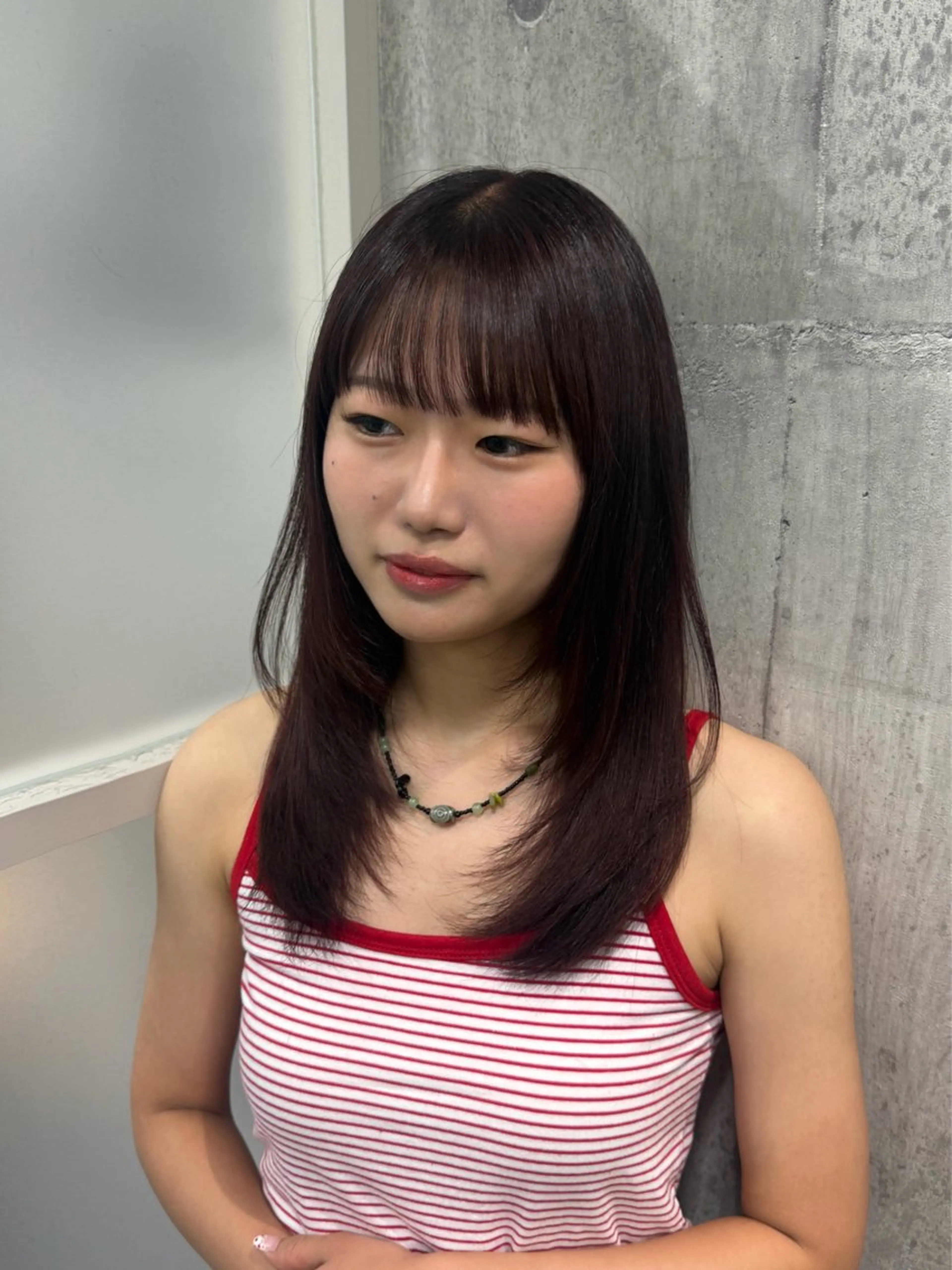 セミロング カット ヘアカラー トリートメント ayano /レイヤー/艶カラーのヘアスタイル