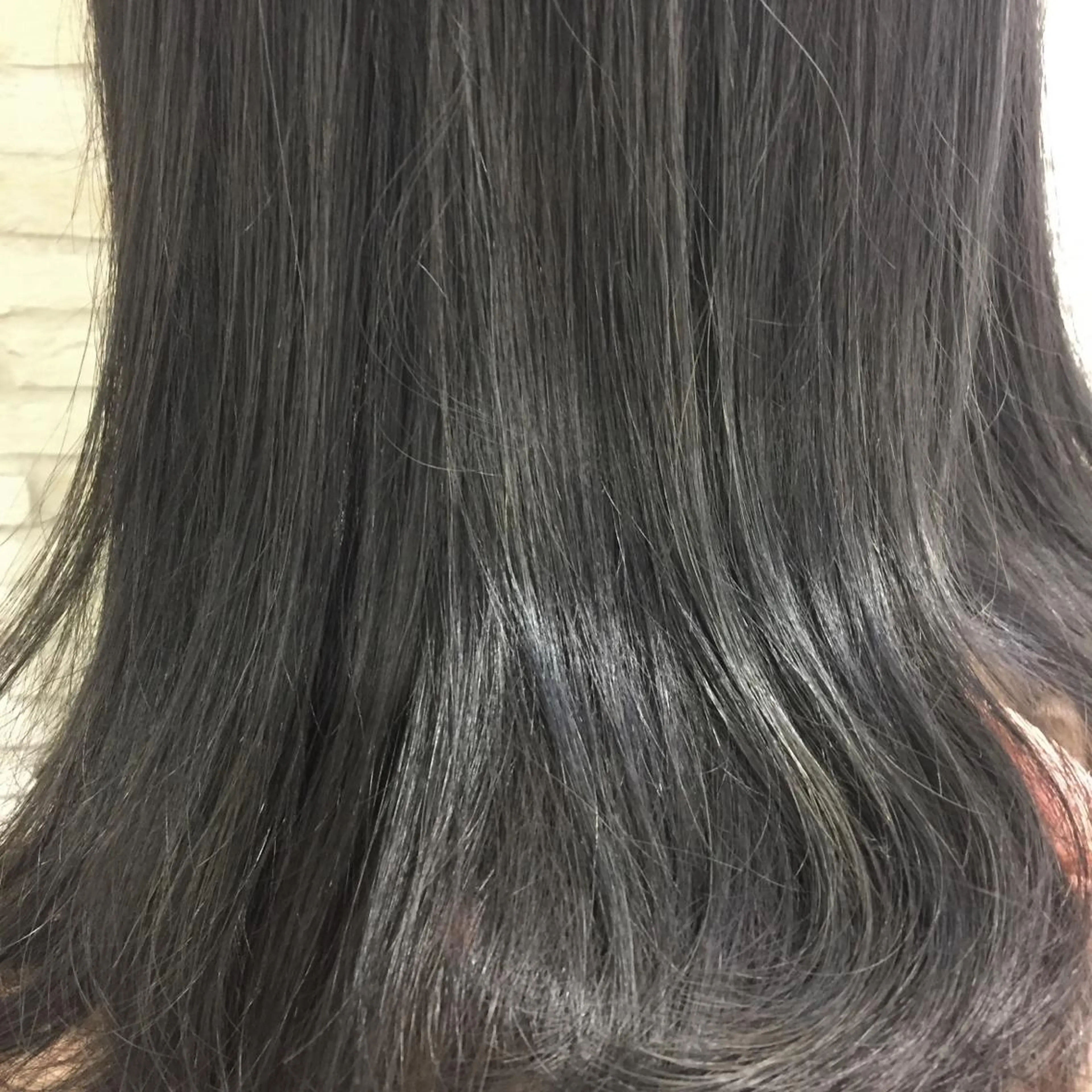 セミロング カラー アッシュ グレージュ ハイライトカラー ミント ハイライト HAUS 片山みほのヘアスタイル