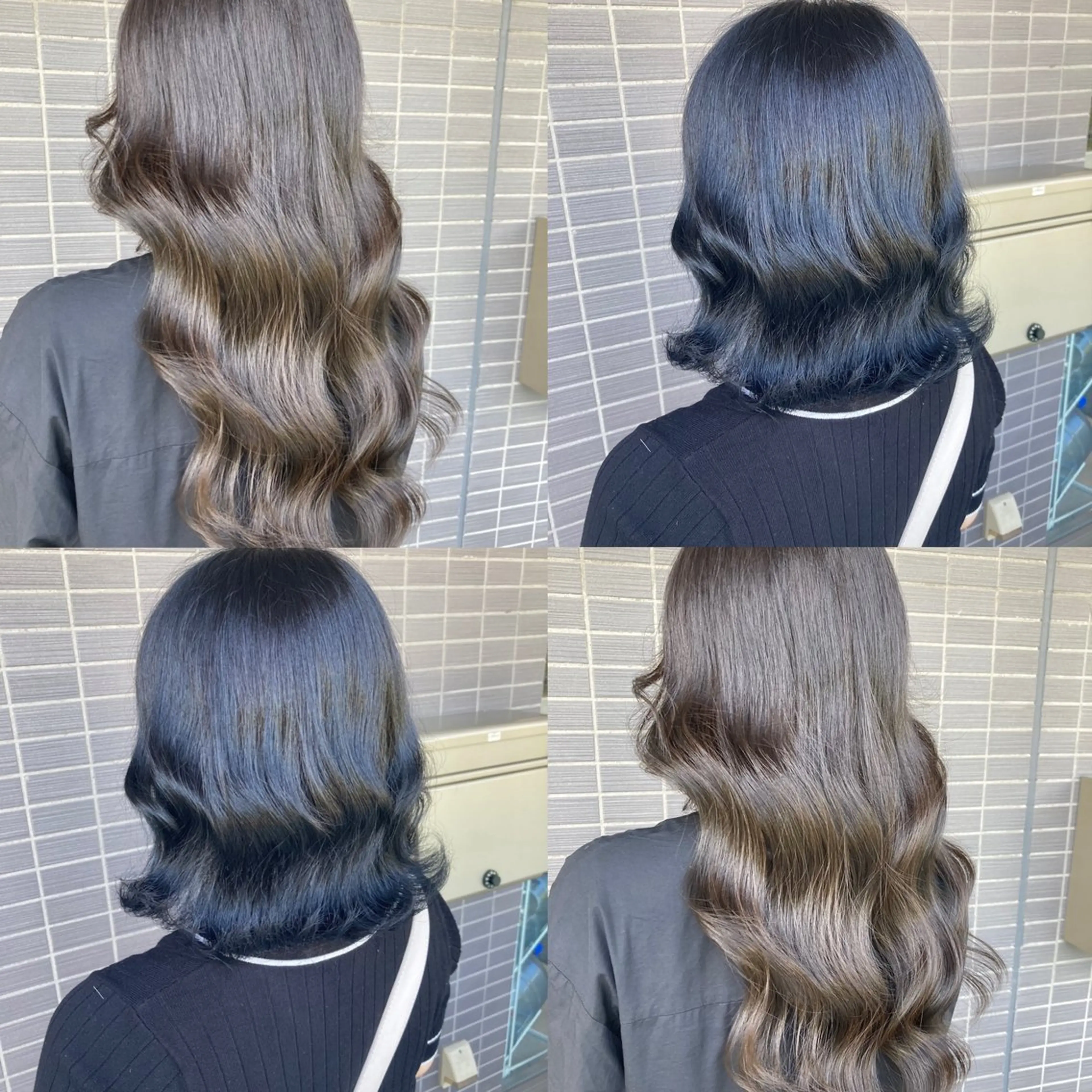 カラー ヘアアレンジ アッシュ アッシュグレー アッシュグレージュ 黒髪 ブルーカラー ヘアカラー 平原 ミレイのヘアスタイル