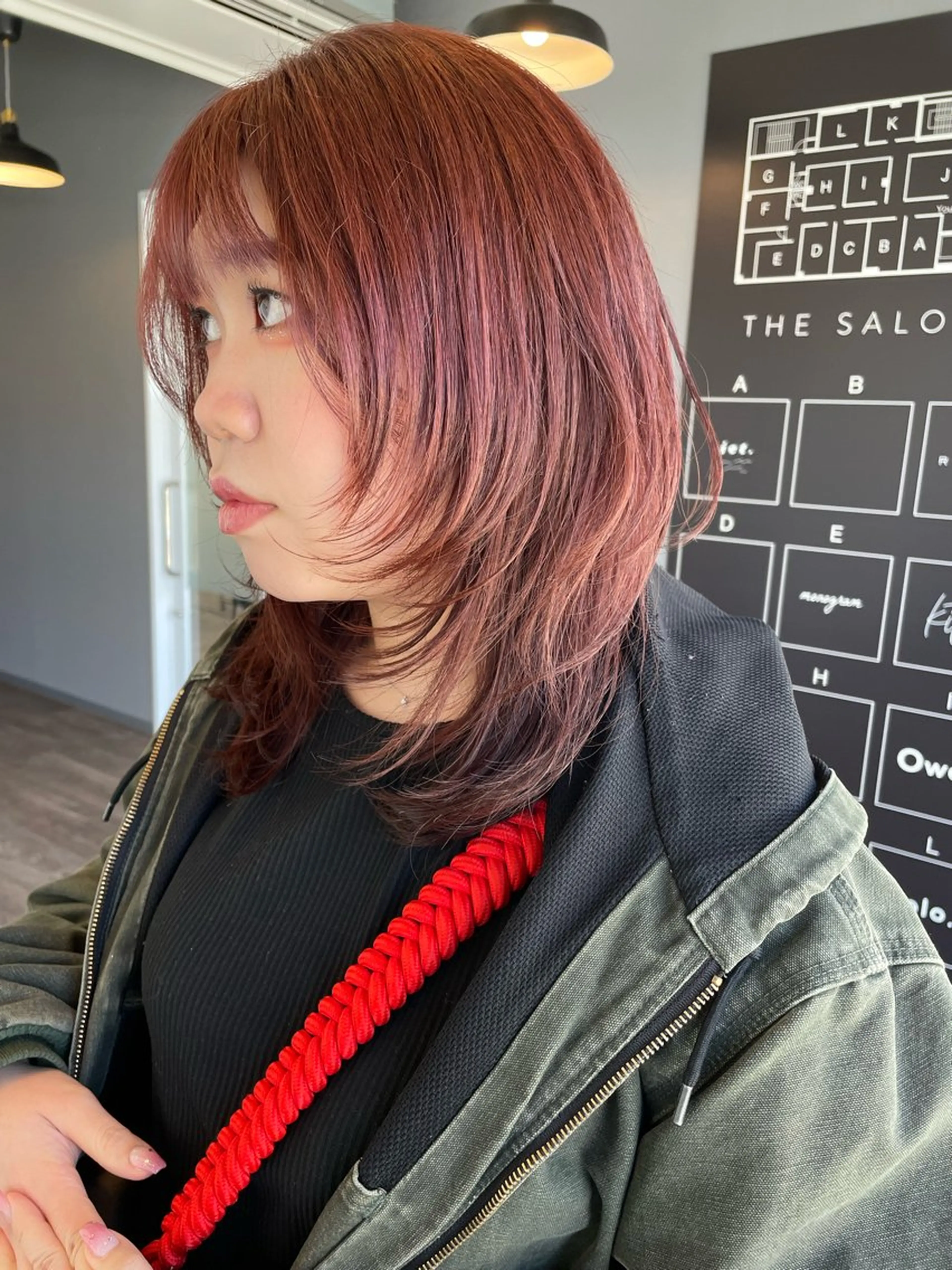 ミディアム カラー 艶カラー🌙縮毛矯正 /ボブ【Reina】のヘアスタイル