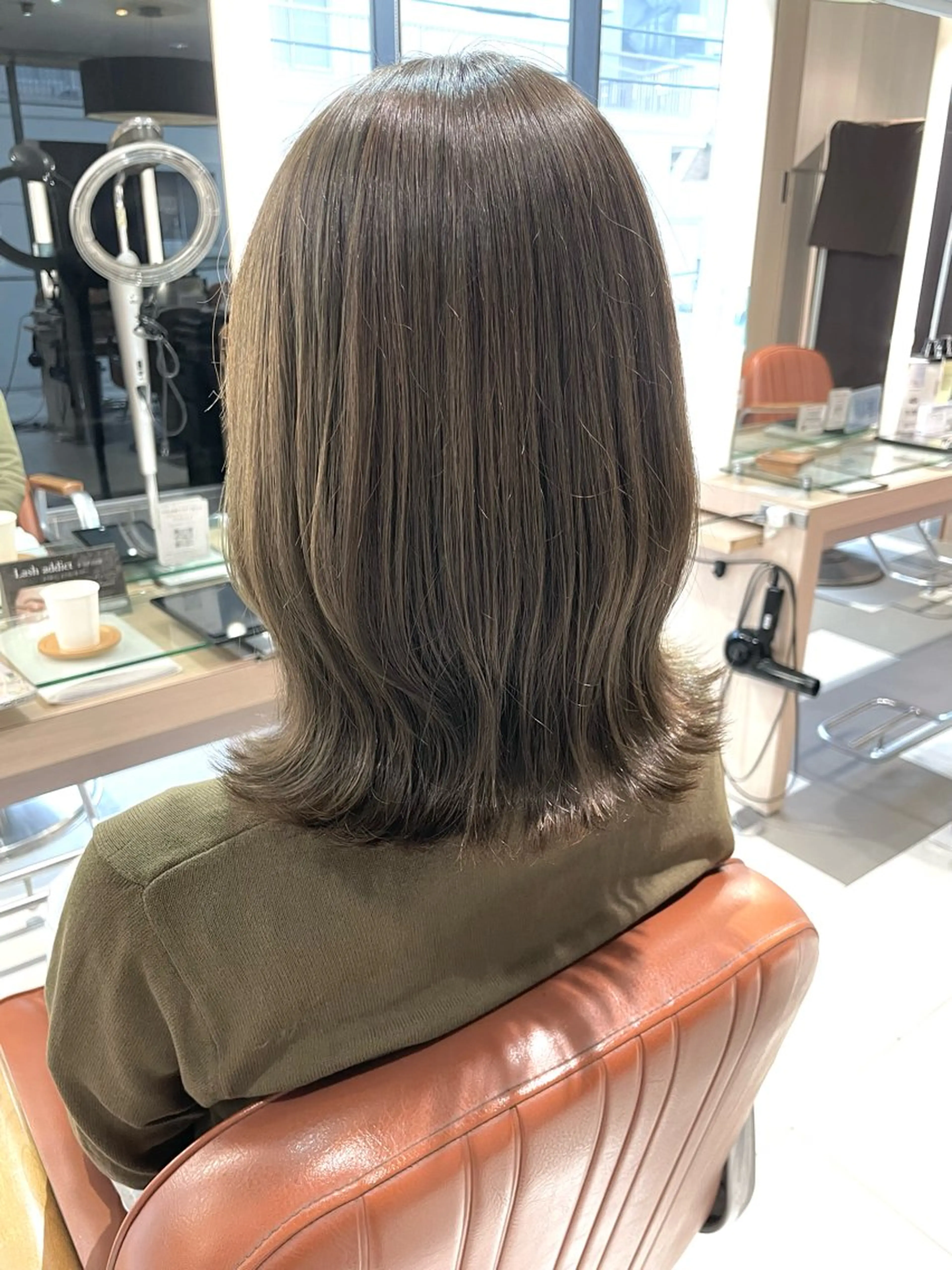 ミディアム カラー ヘアカラー トリートメント 青沼夏未/オリーブ/ 寒色カラーのヘアスタイル