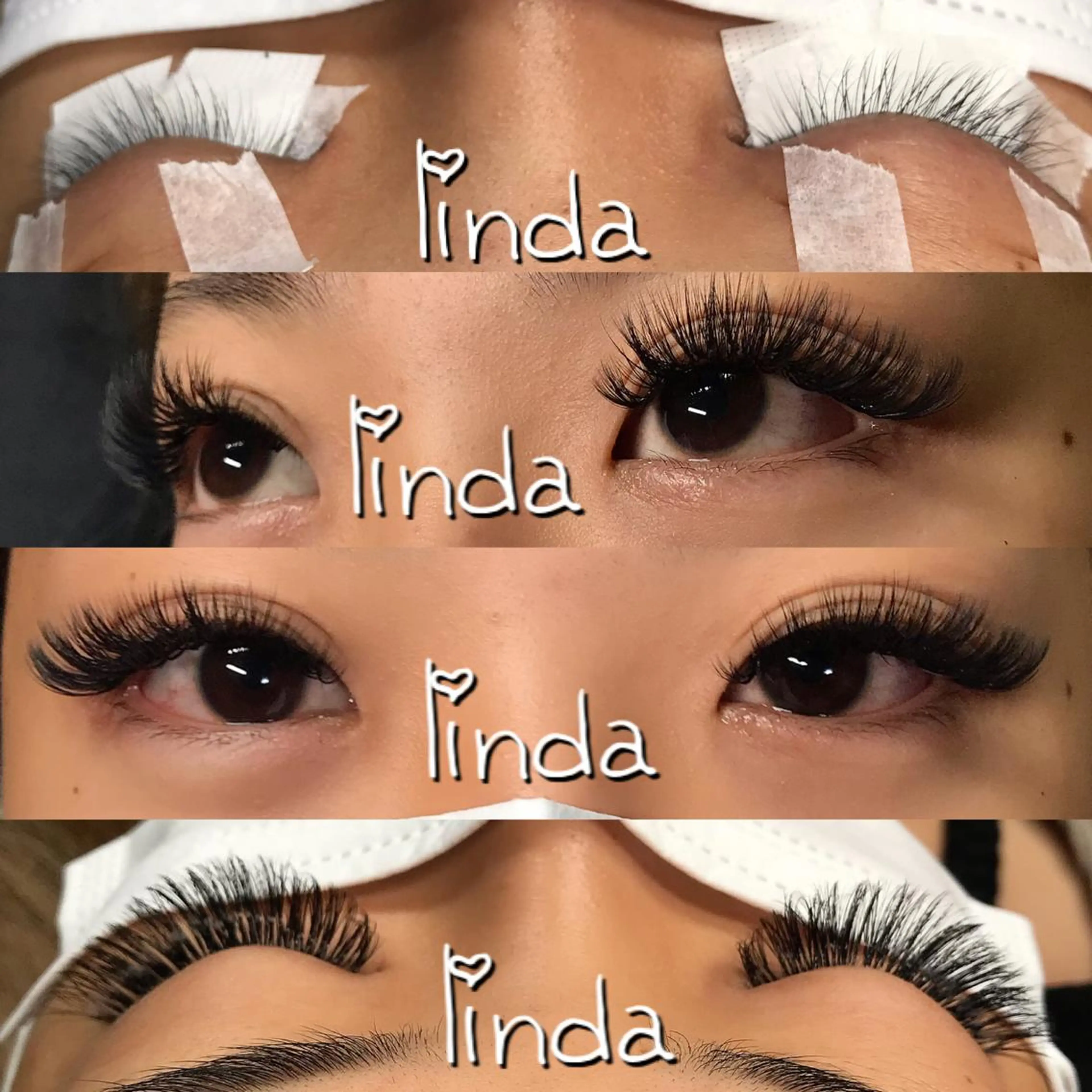 マツエク・マツパ 付け放題 ボリュームラッシュ linda lashesのマツエク・マツパデザイン