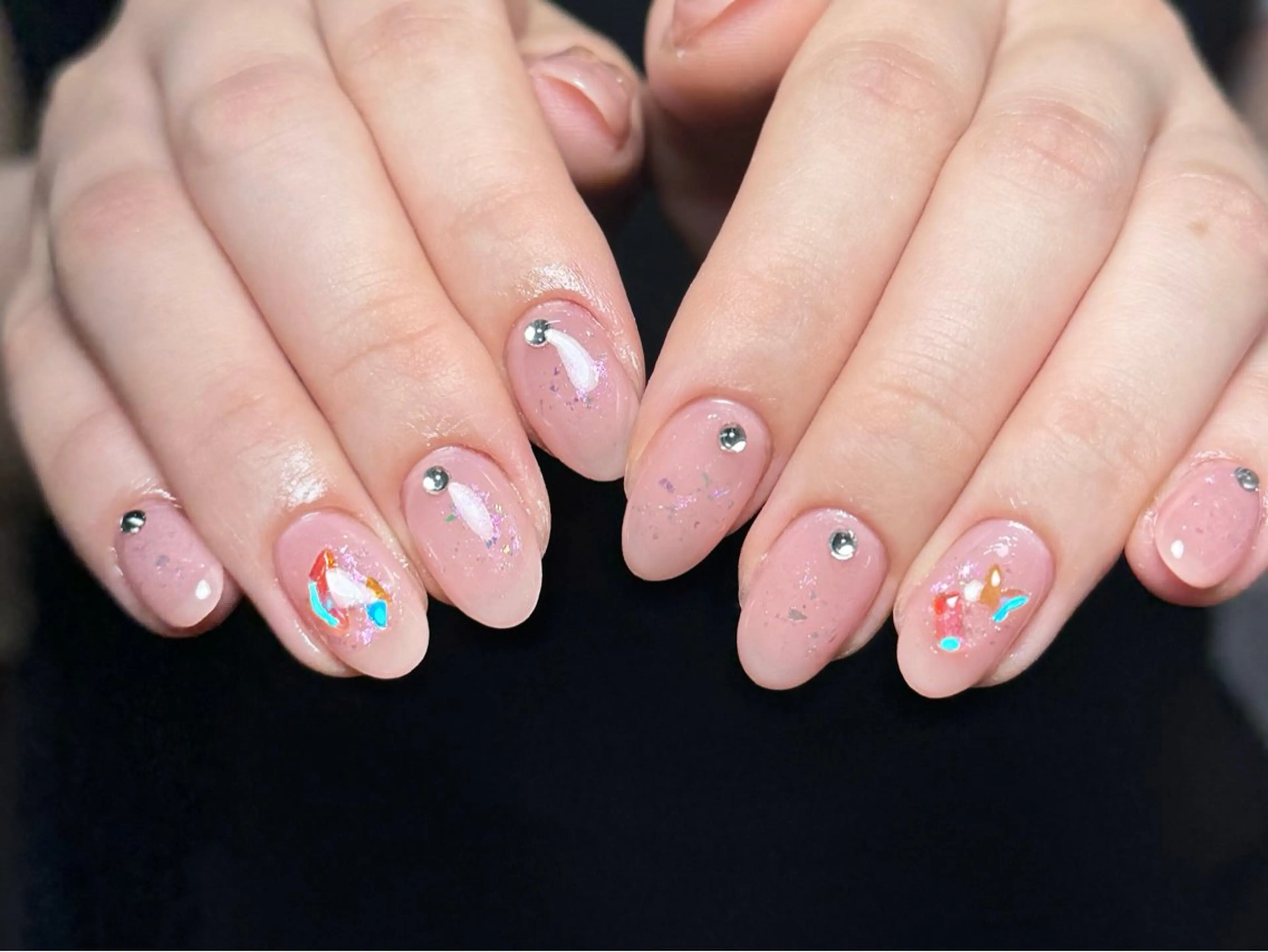 ネイル オーロラネイル チークネイル 長さ出し フットネイル フレンチネイル ハンドネイル J&C Nail Salon吉祥寺所属・YU KIのネイルデザイン