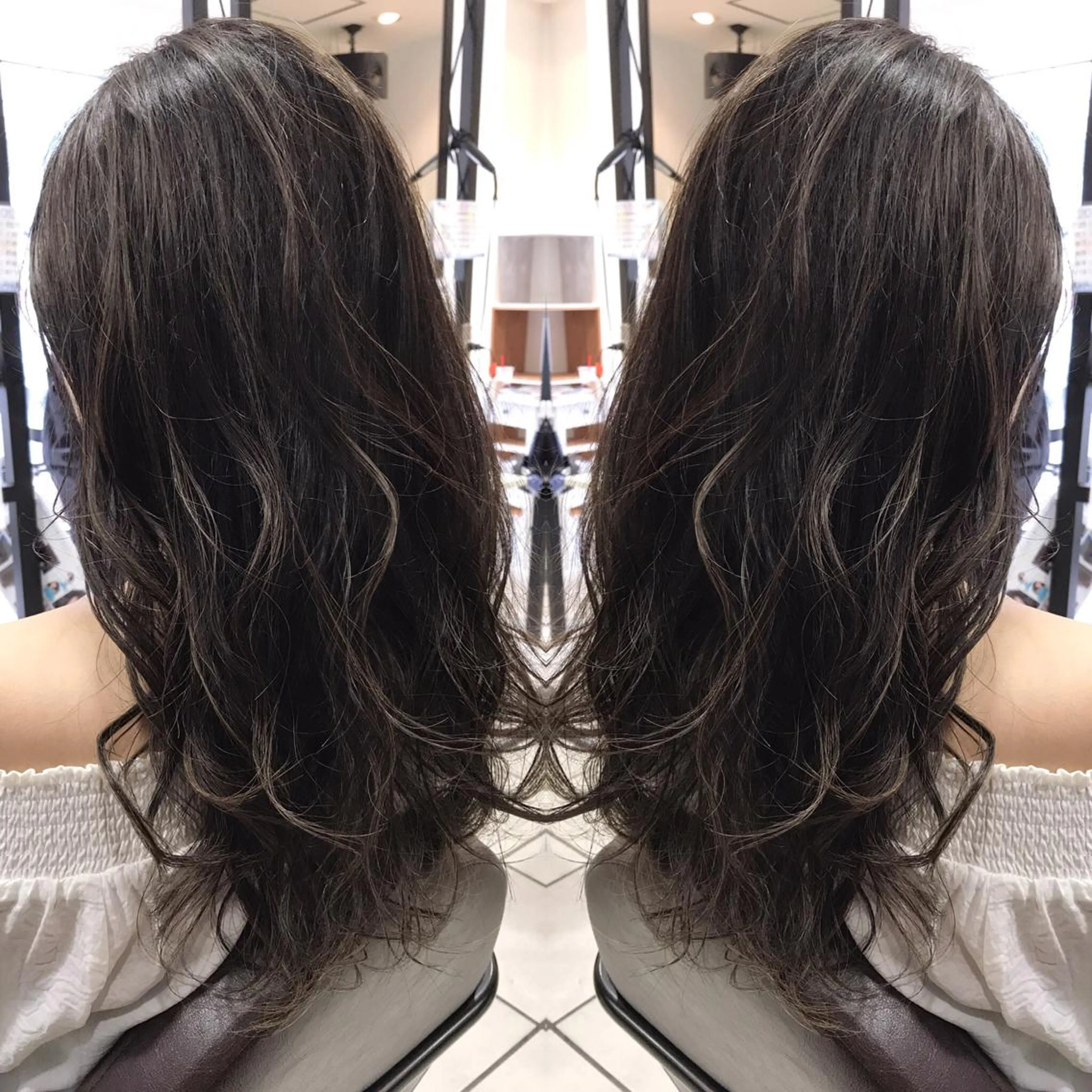 ロング カラー シールエクステ⭐️ オオミタクヤのヘアスタイル