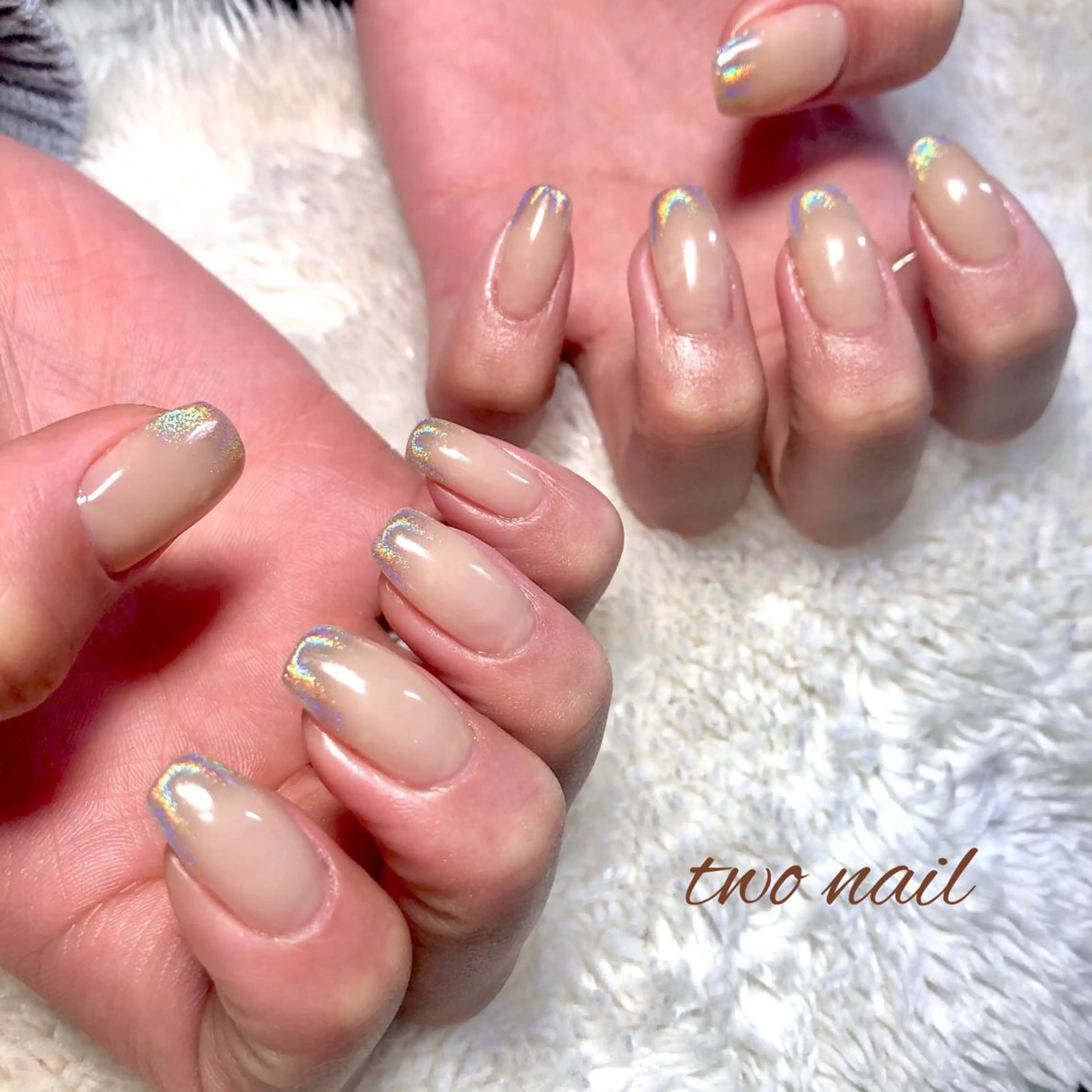 ネイル アートネイル フットネイル ハート ニュアンスネイル ホワイト ハンドネイル two nailのネイルデザイン