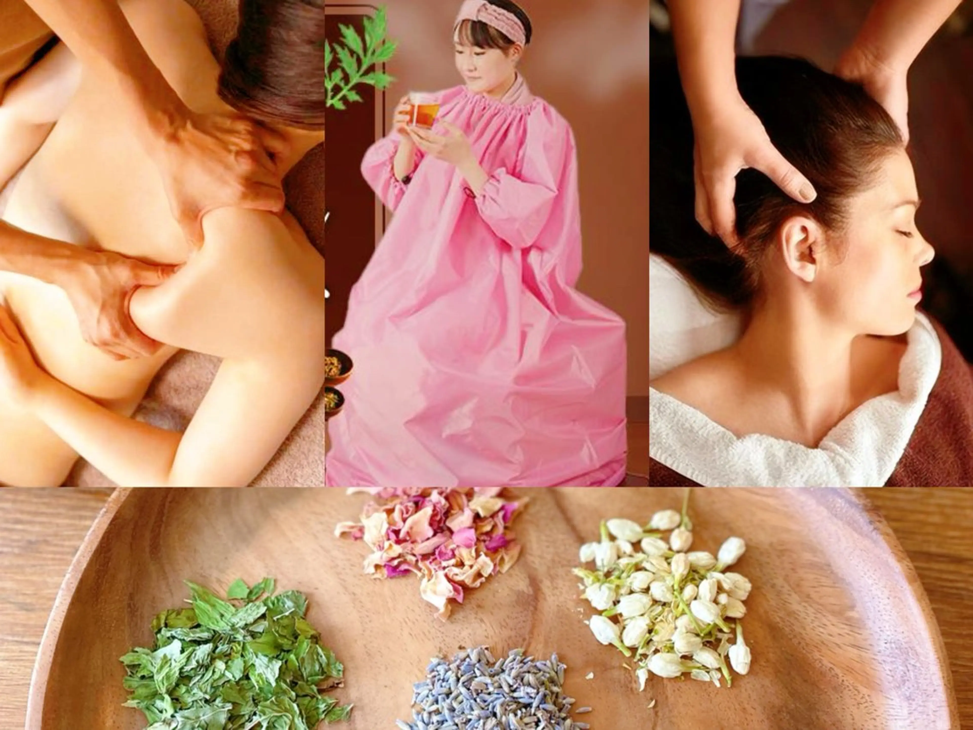 【上半身アロマリンパ40分+ヨモギ蒸し40分】　5800円の写真