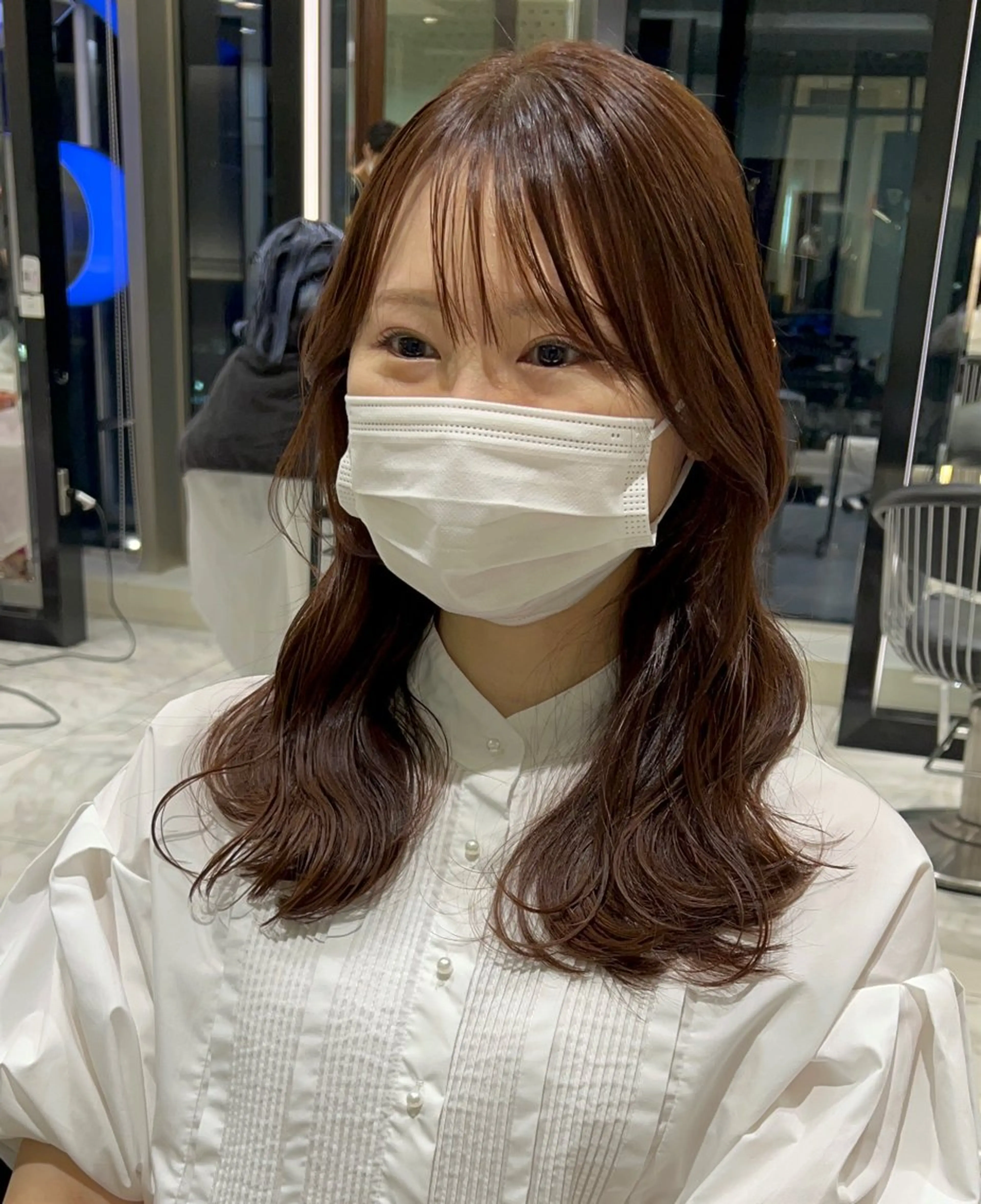 セミロング カラー ヘアアレンジ ヘアカラー トリートメント 顔周り/透明感 🤍銀座RINOSEのヘアスタイル