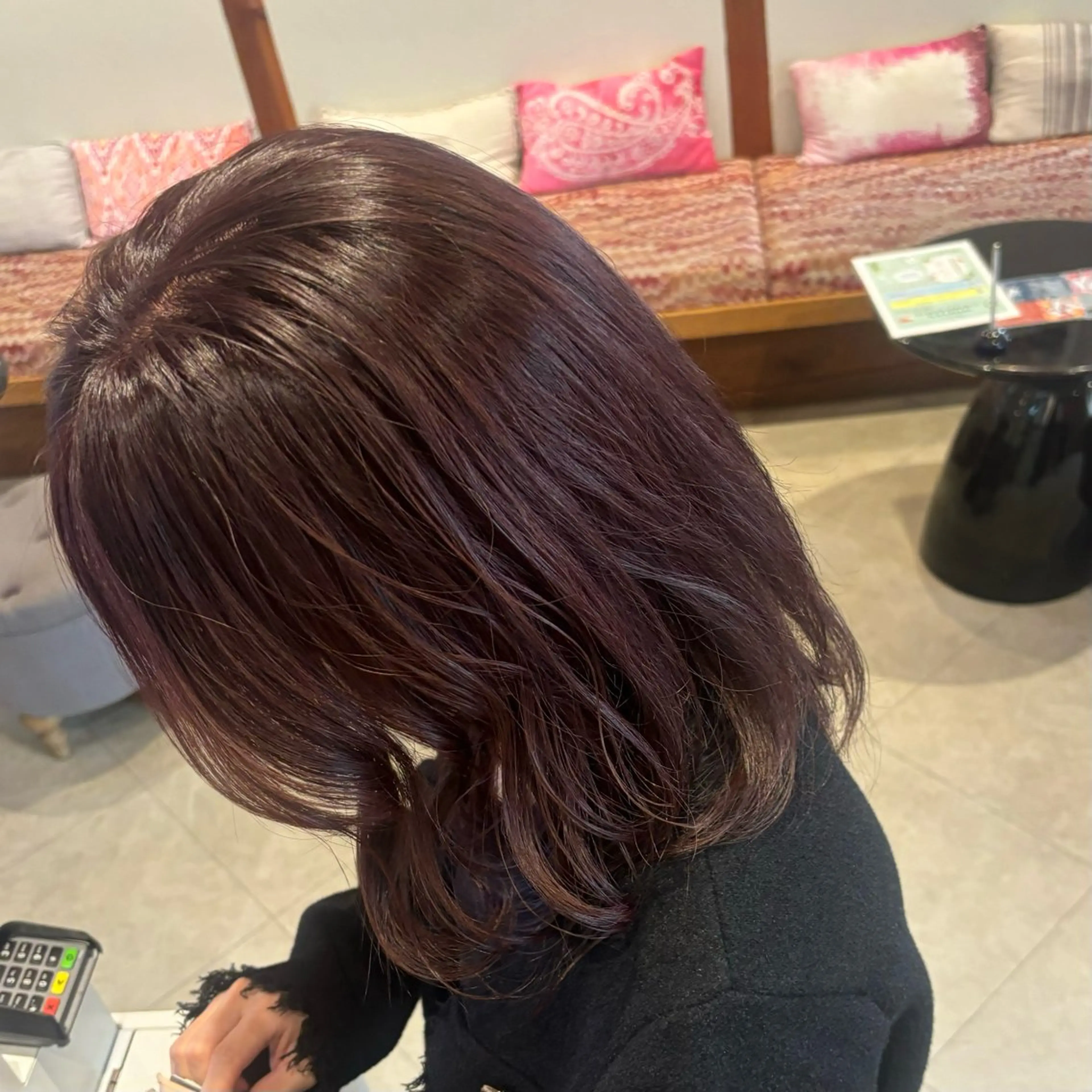 ミディアム カラー ラベンダーカラー ピンクカラー ピンクラベンダー カット ヘアカラー トリートメント Jill franc ＿ ayanoのヘアスタイル