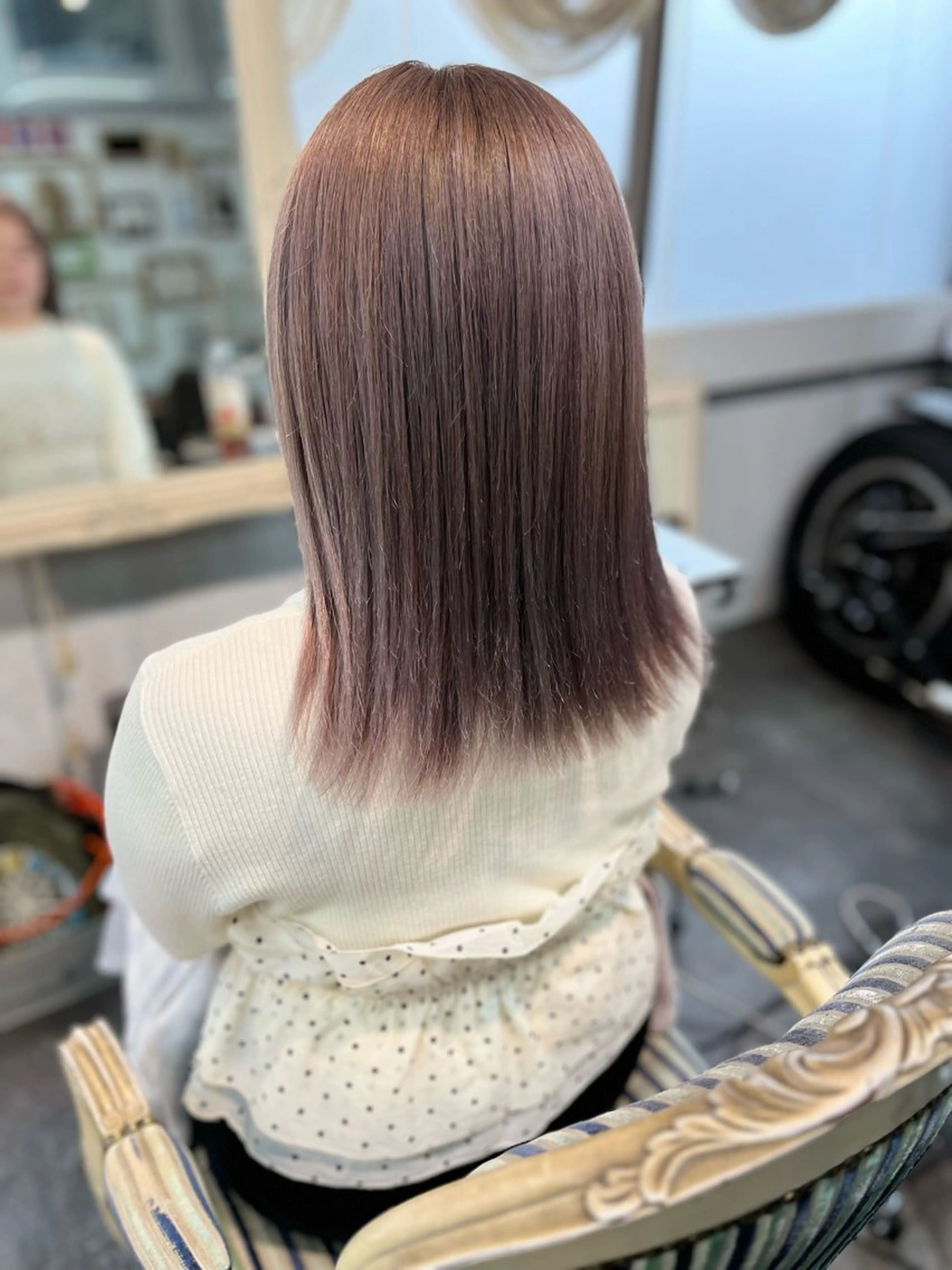 ミディアム カラー ヘアカラー トリートメント Mariana雛/ 西大分/ハイライトのヘアスタイル