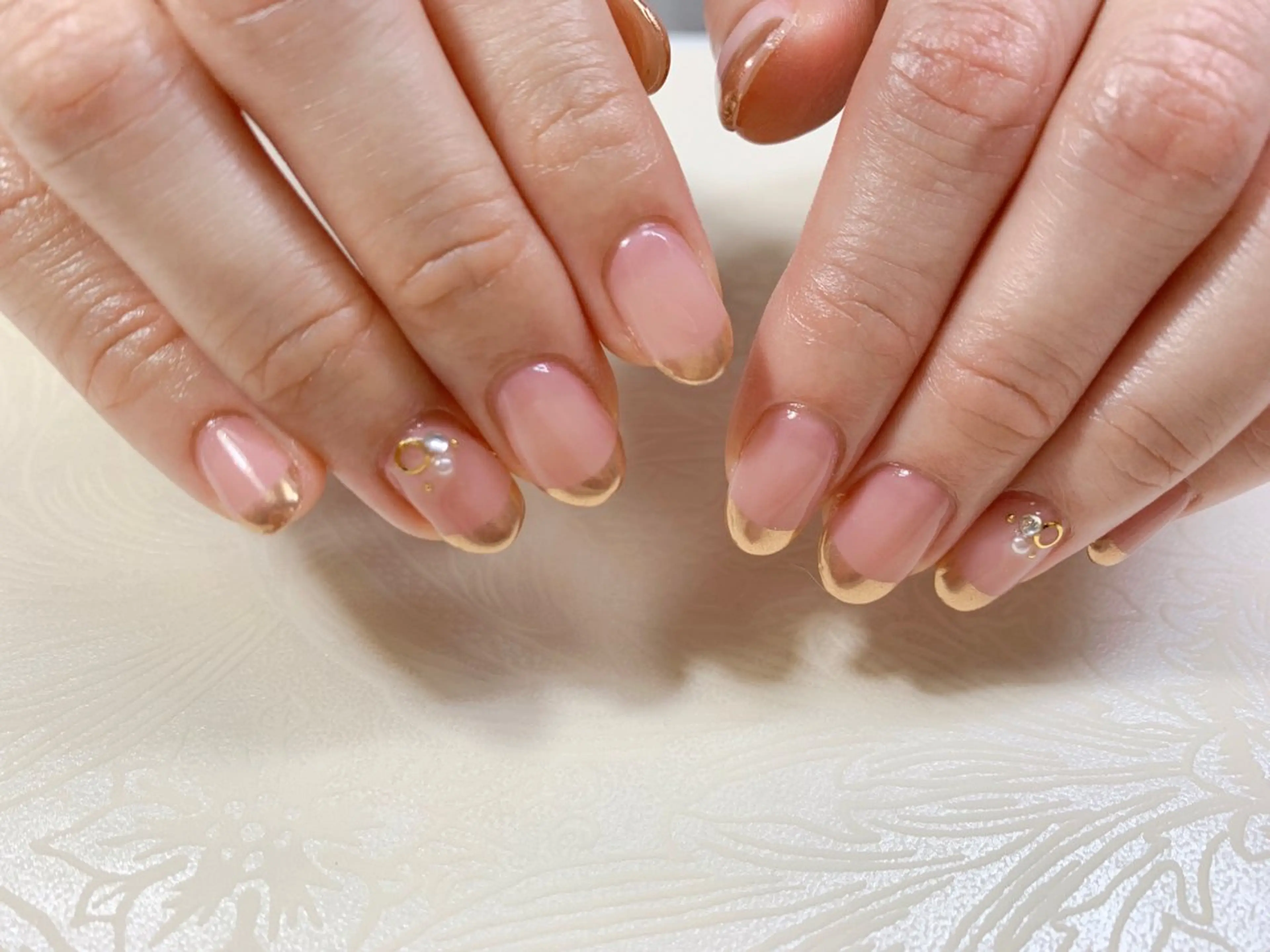 ネイル フレンチネイル ミラーネイル シンプルネイル Cattleya カトレアのネイルデザイン