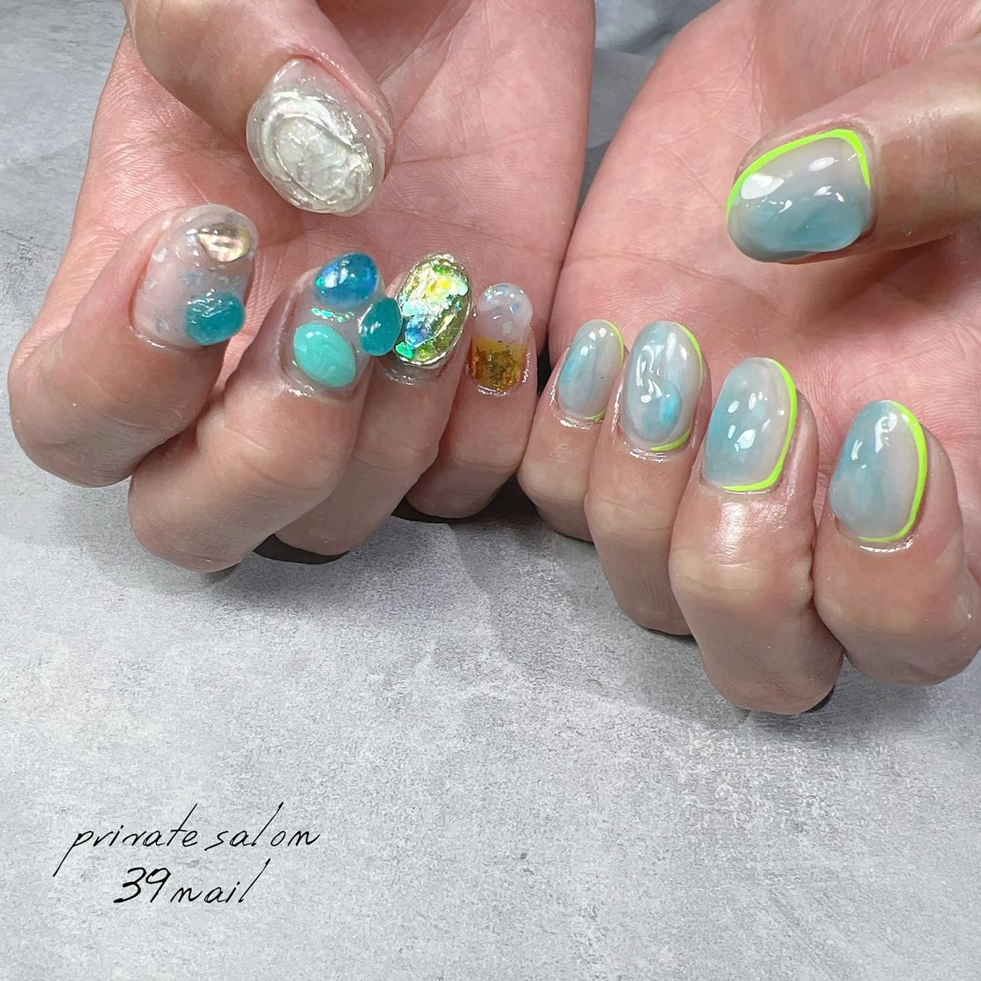 ミディアム ネイル ハンドネイル 京橋 【39nail】のネイルデザイン