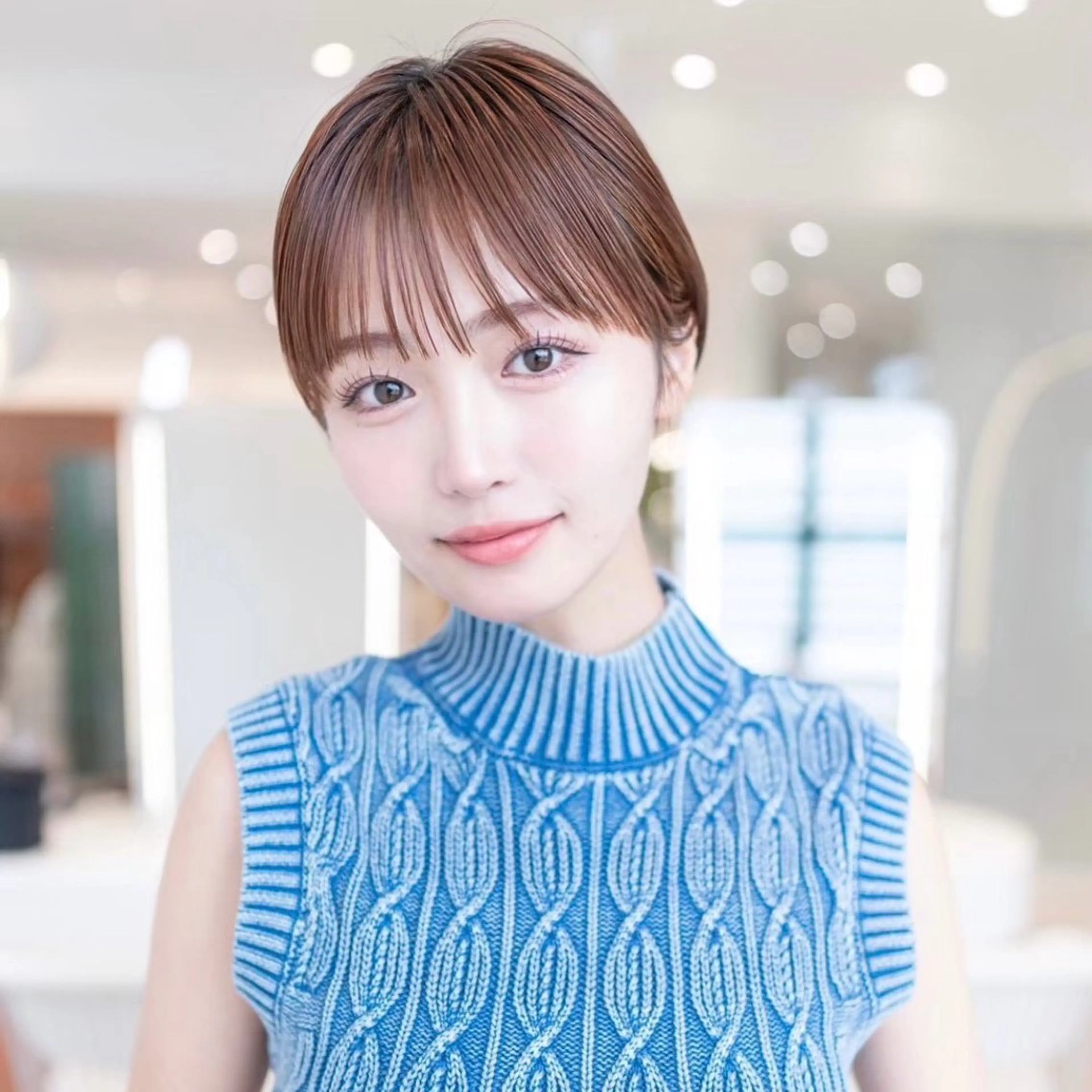 ショート カラー ショートボブ 丸みショート イルミナカラー ボブ 髪質改善 カット ヘアカラー トリートメント 渋谷ボブ/レイヤー ボブ田中航平のヘアスタイル