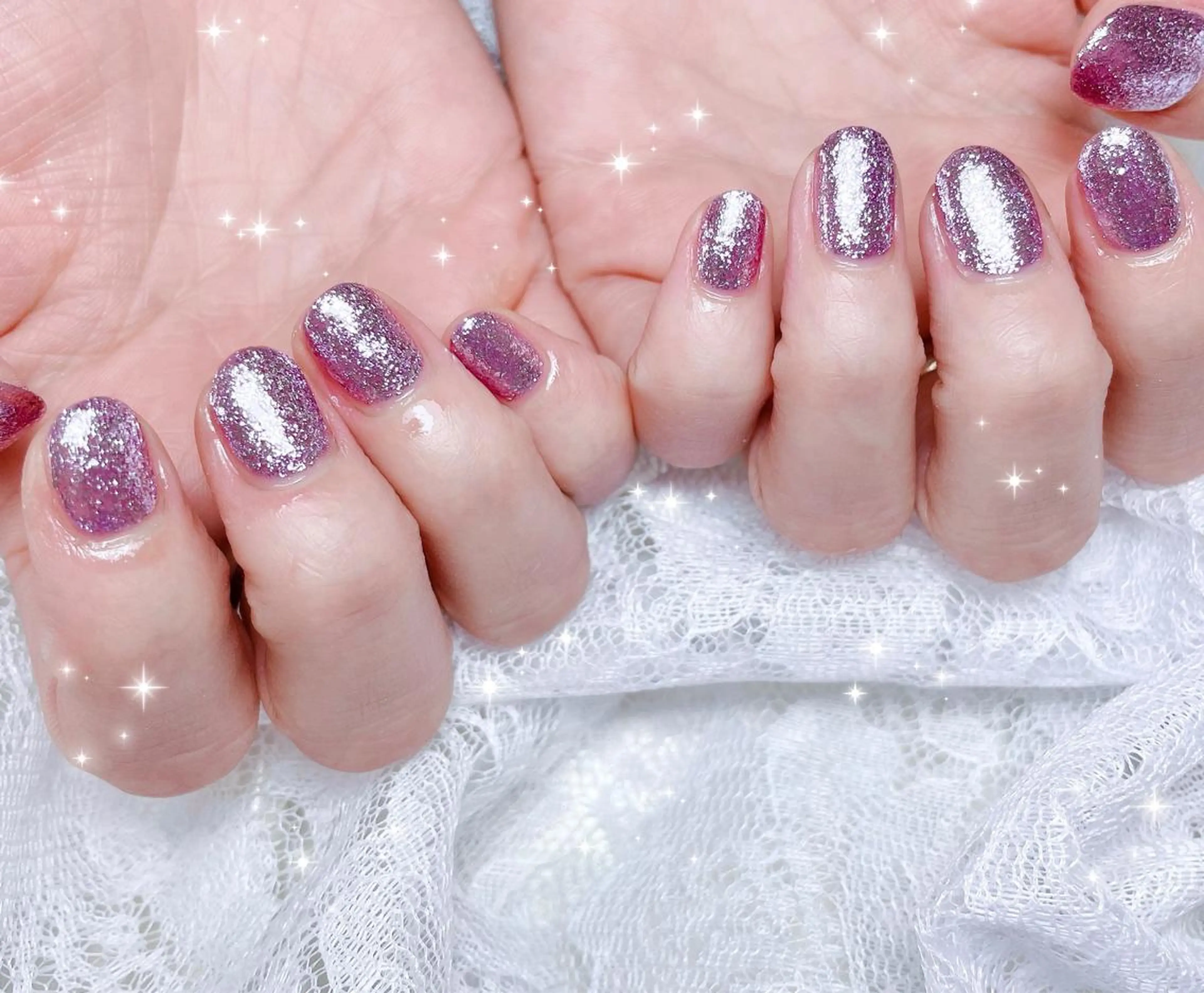 ネイル パープル ハンドネイル FLARE NAIL フレアネイルのネイルデザイン