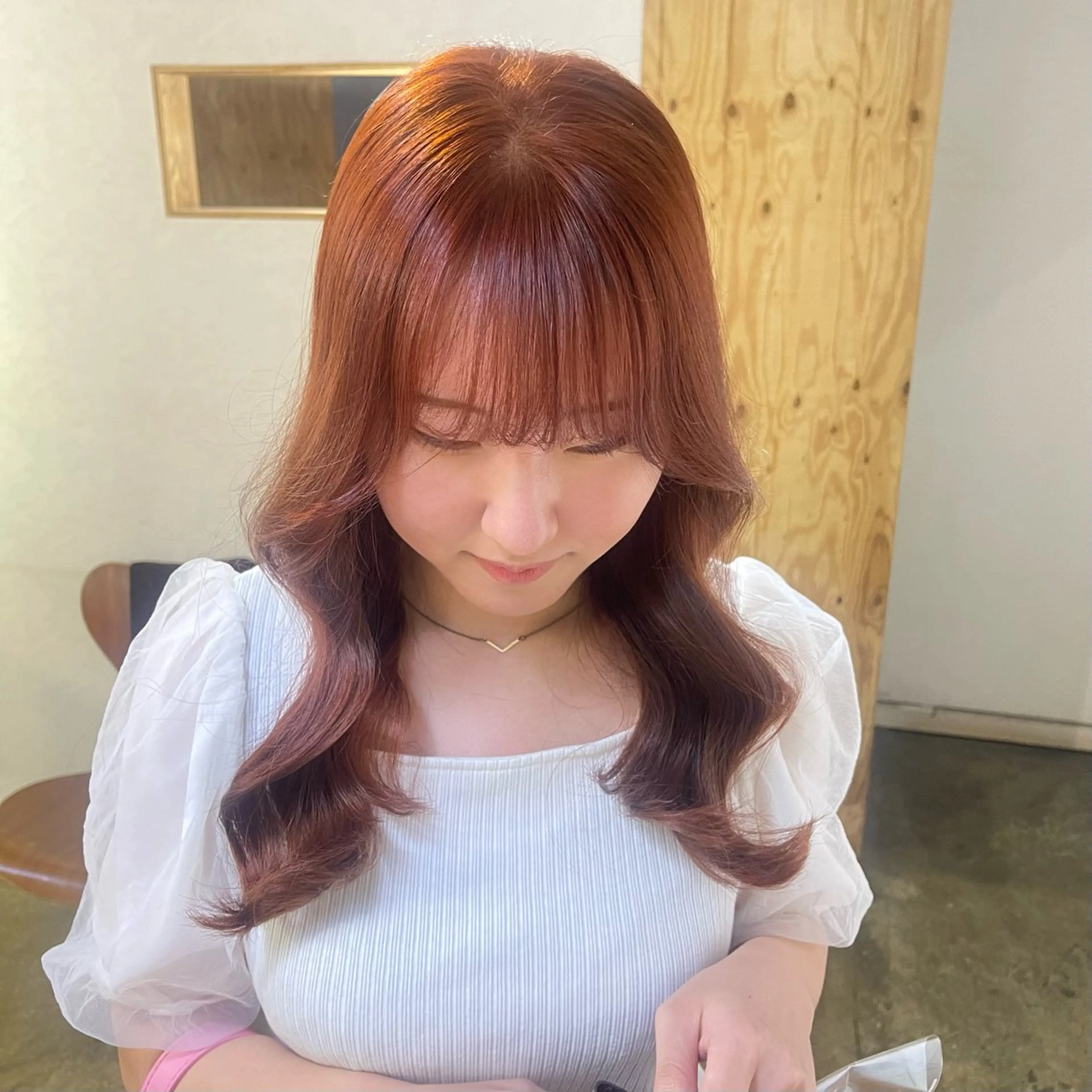 セミロング ヘアカラー トリートメント ナカヤマナナエ ♡のヘアスタイル