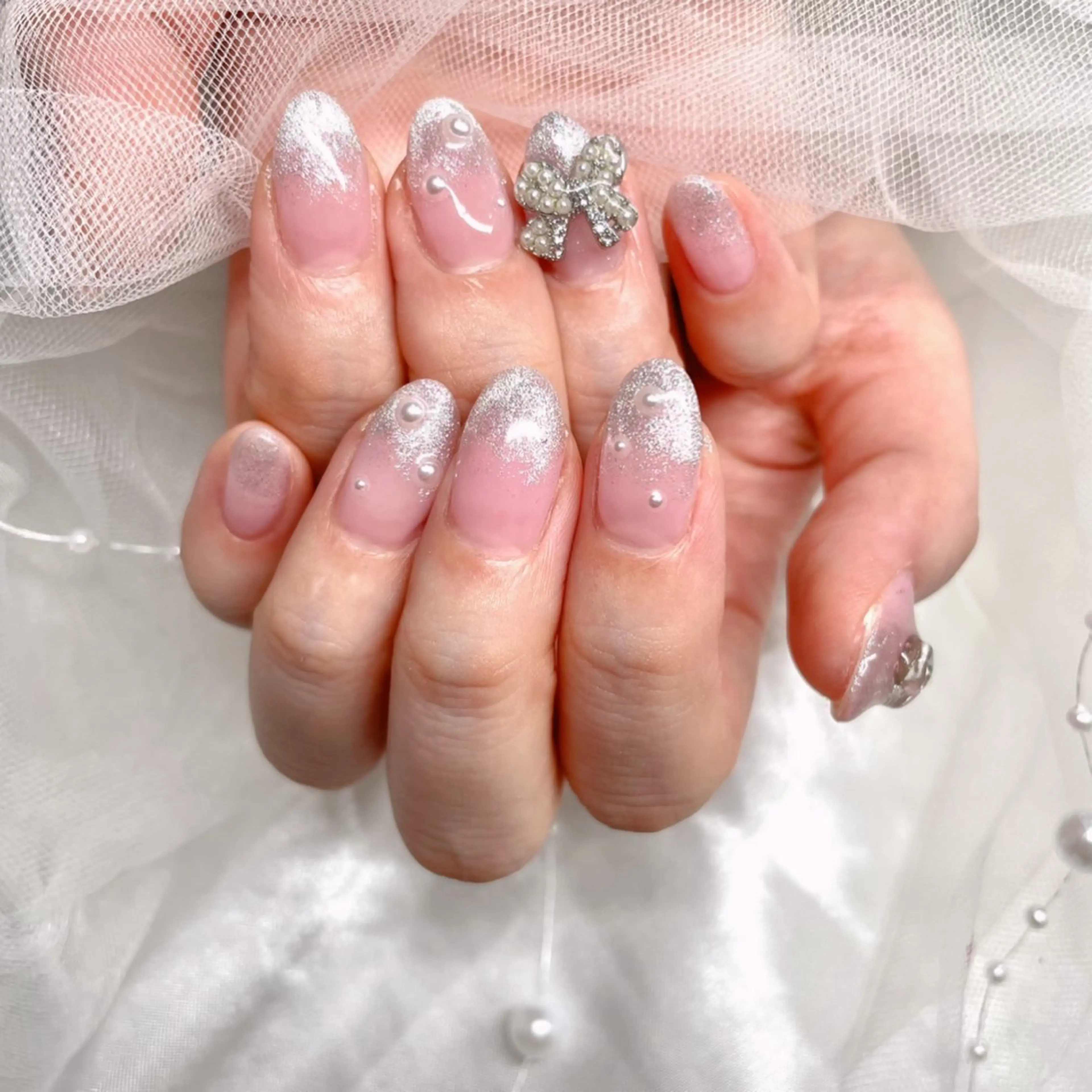 ネイル グラデーション マグネットネイル 冬ネイル ハンドネイル ゆりか ジョアアンジェ福島のネイルデザイン