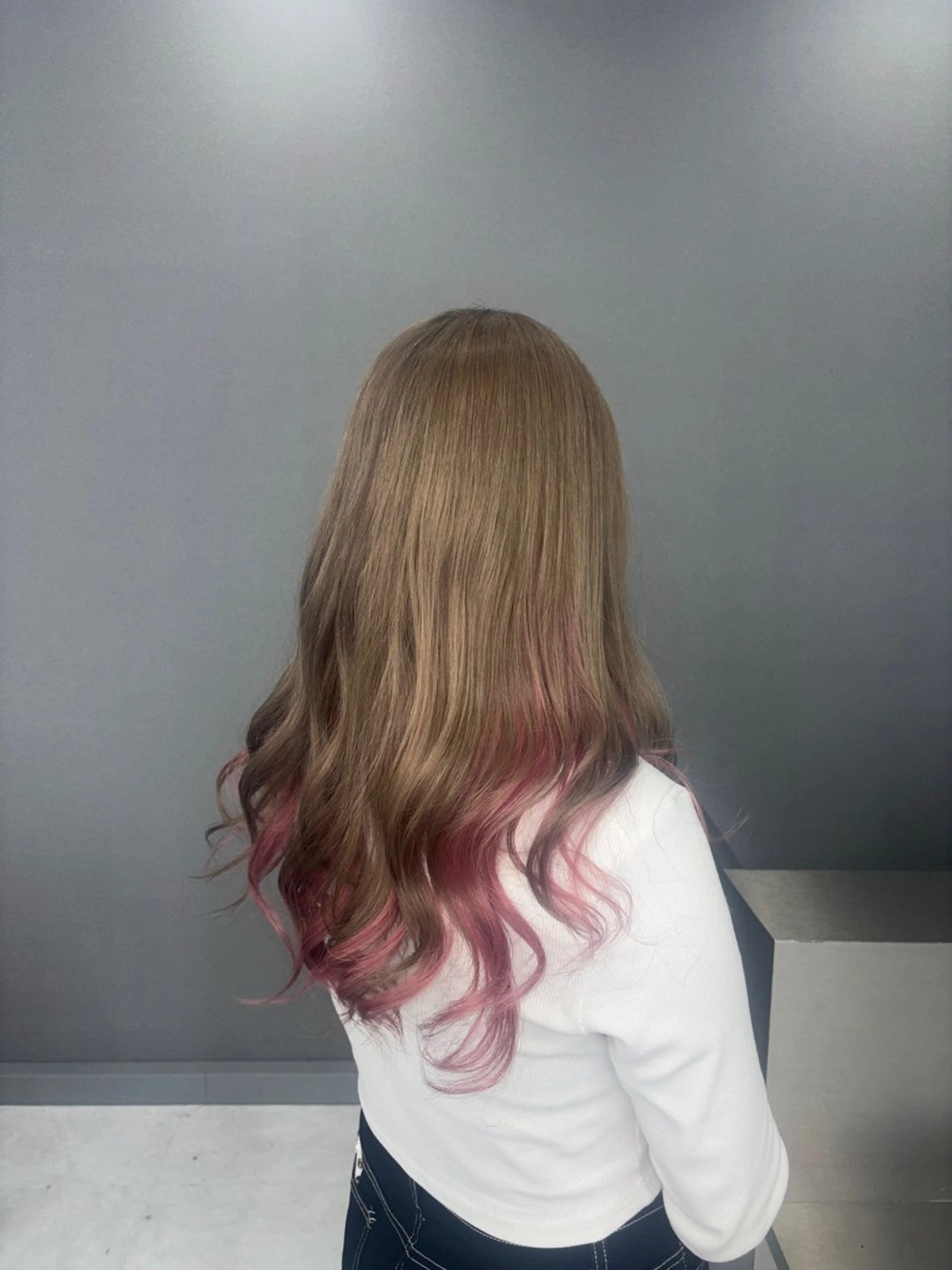 ロング カラー ヘアアレンジ ミルクティー/ピンク カラー/ みう🎀のヘアスタイル