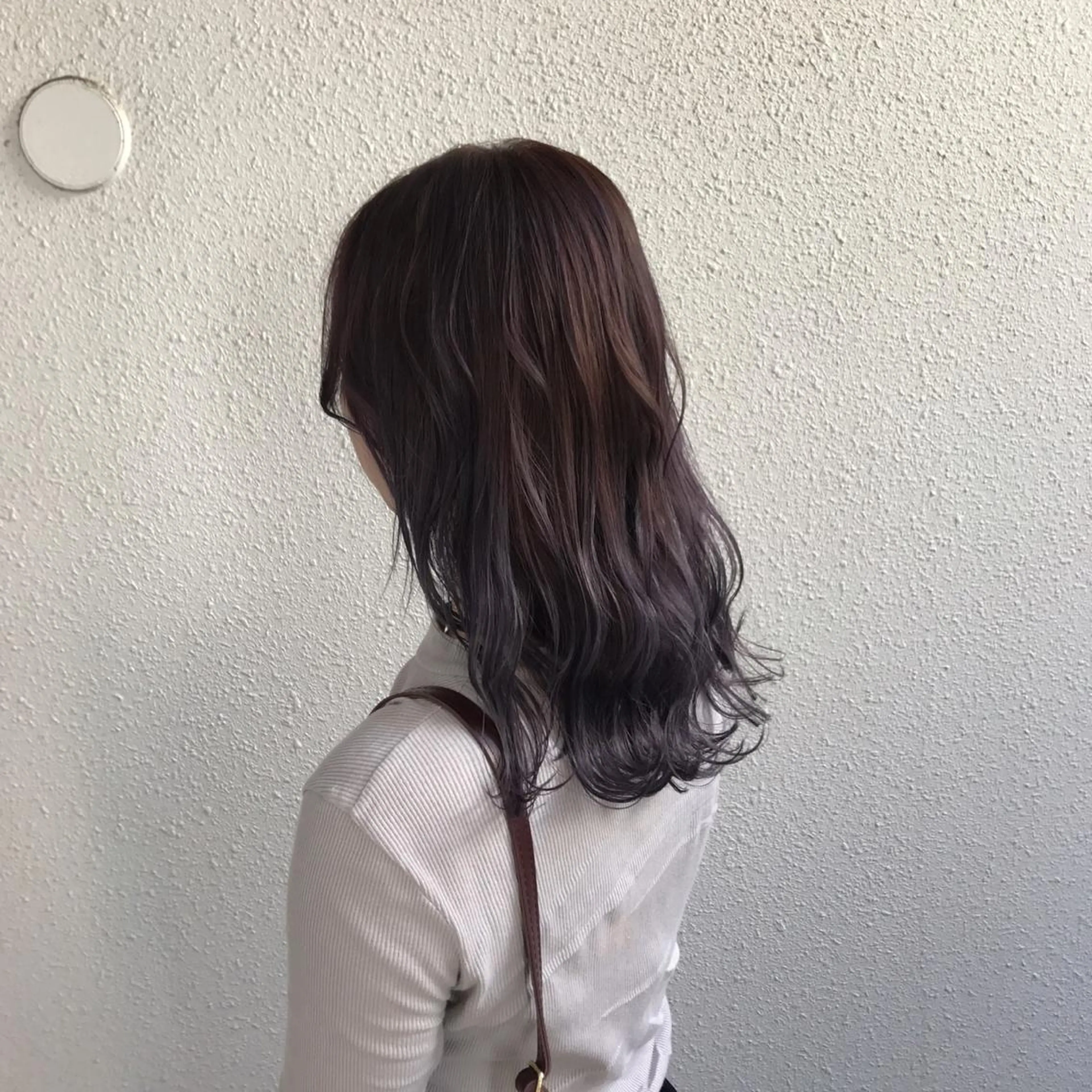 ミディアム カラー ダブルカラー グラデーションカラー パープルカラー インナーカラー/天神 ブリーチ/吉田のヘアスタイル