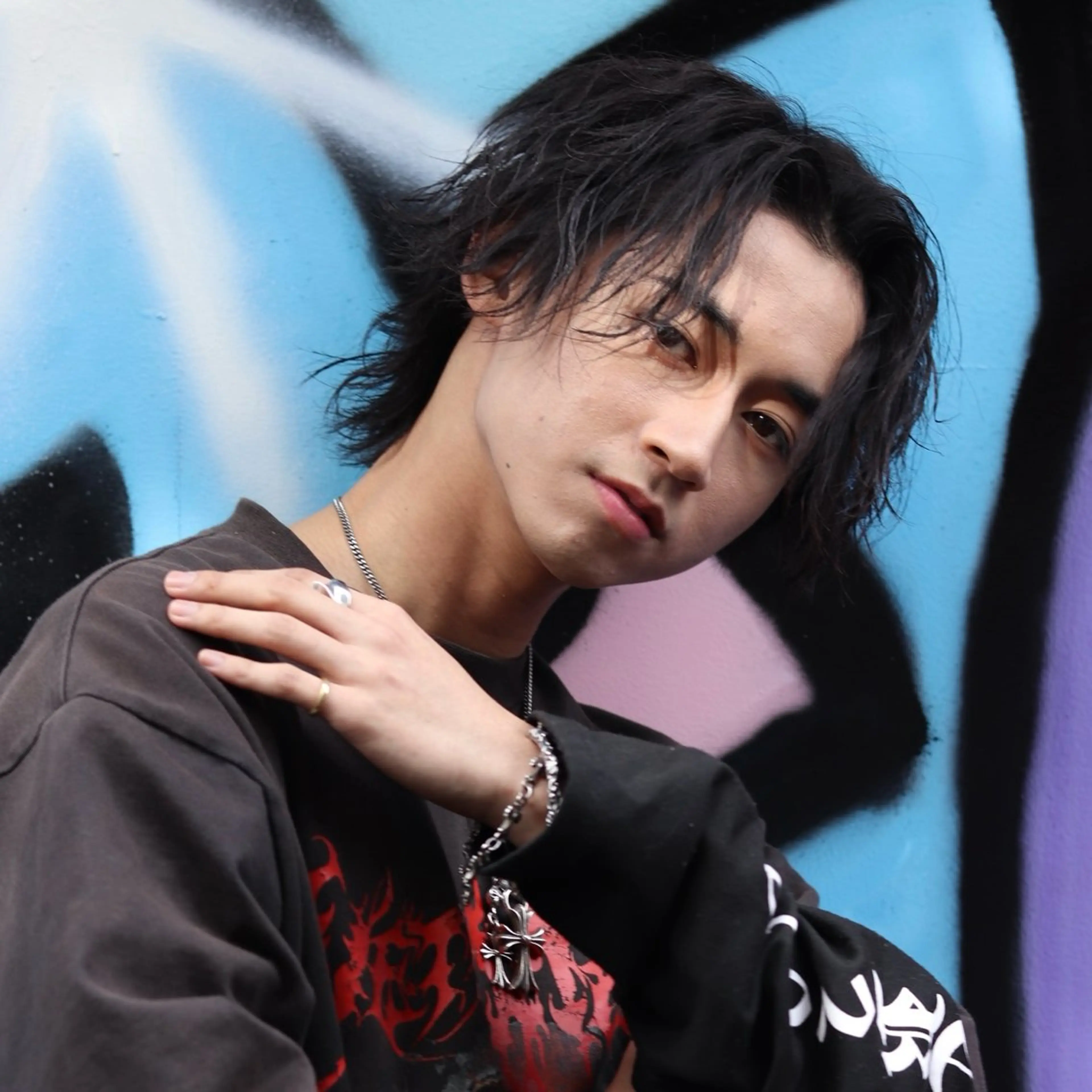 ミディアム カラー パーマ メンズ カット パーマ トリートメント シースルーマッシュ/ メンズ/KYOHEIのヘアスタイル