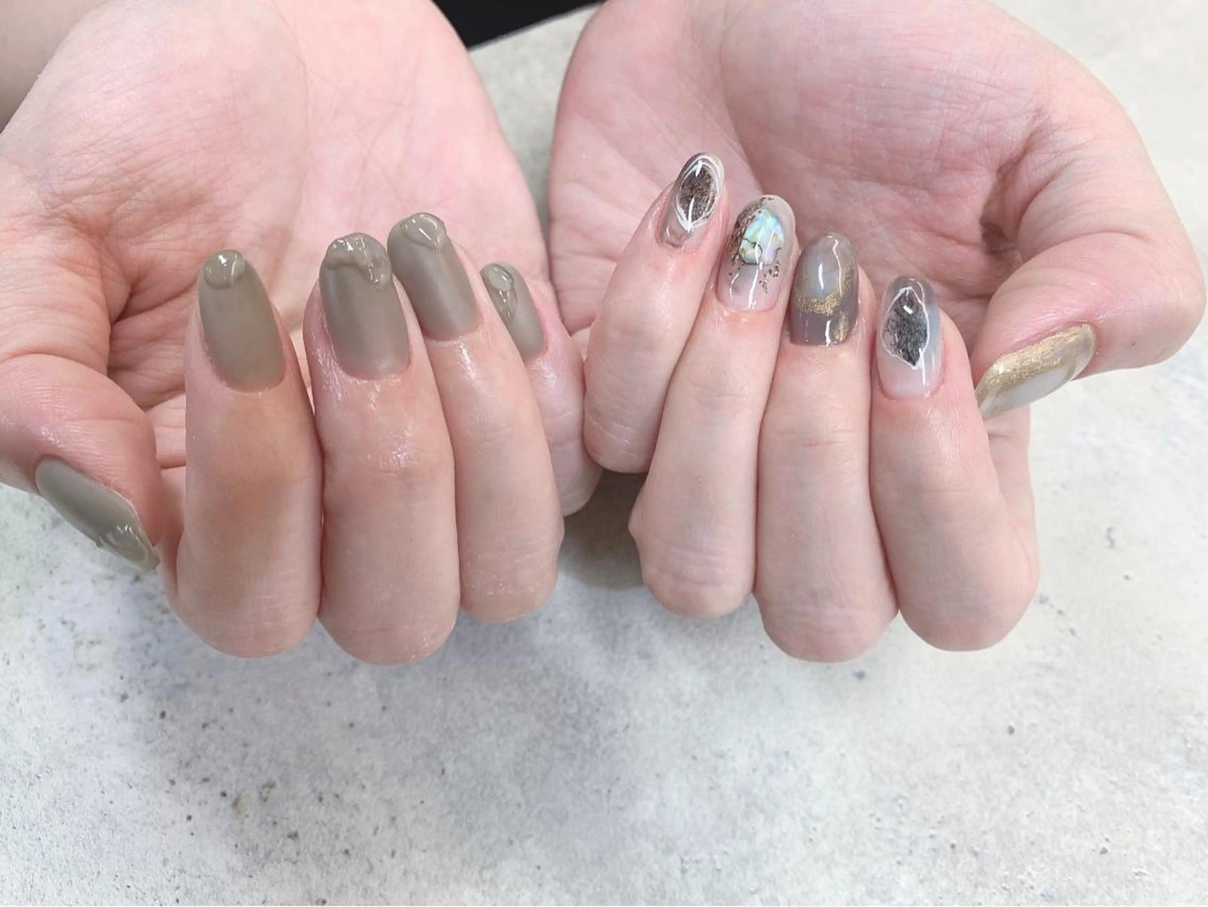 ネイル マットネイル ニュアンスネイル アトリエ １０３のネイルデザイン