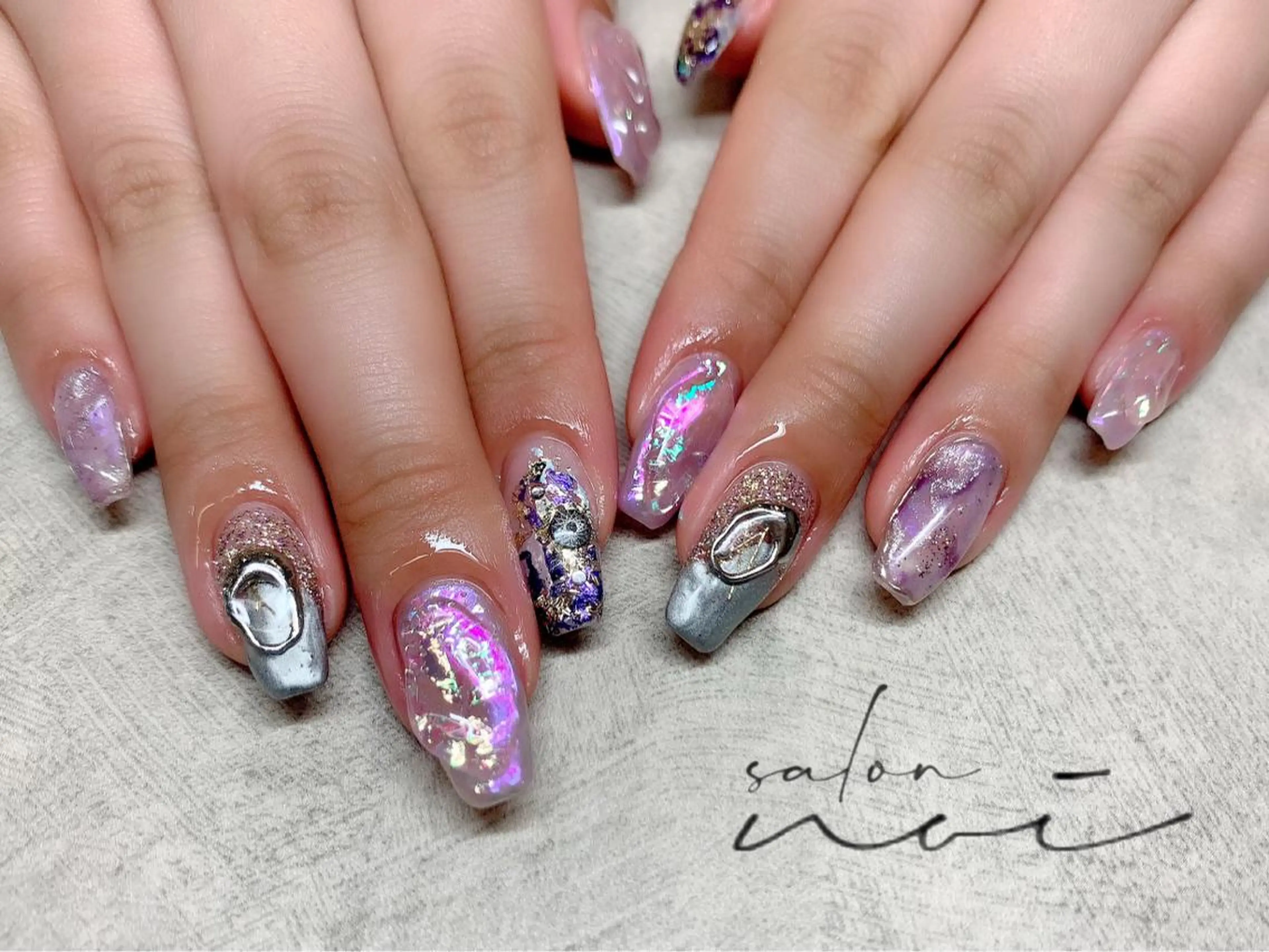 ネイル パープル ハンドネイル salon noi所属・salon noiのネイルデザイン