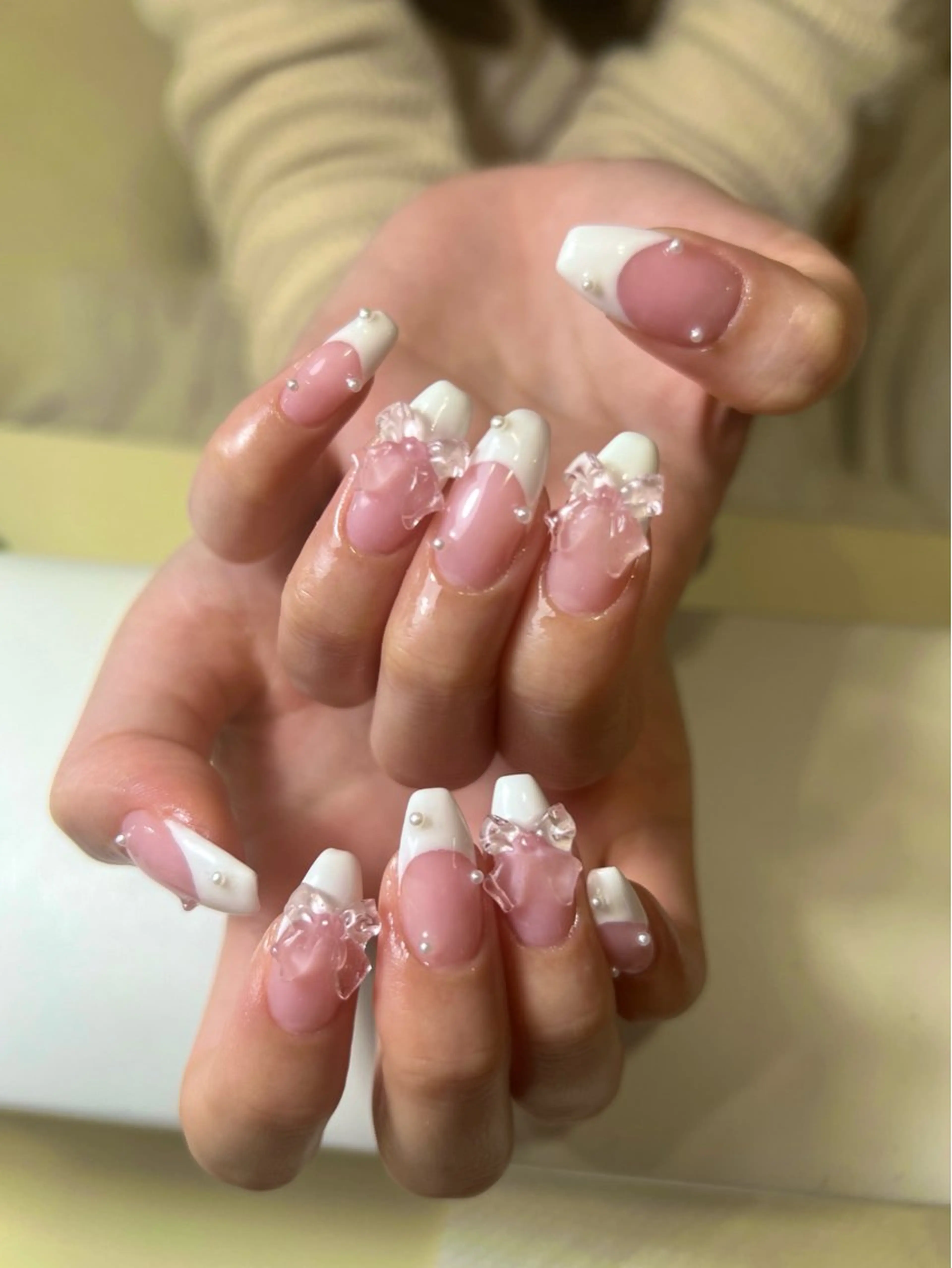 ネイル ボルドー ブラウン チークネイル ドット フットネイル ハンドネイル ハンドケア は なのネイルデザイン