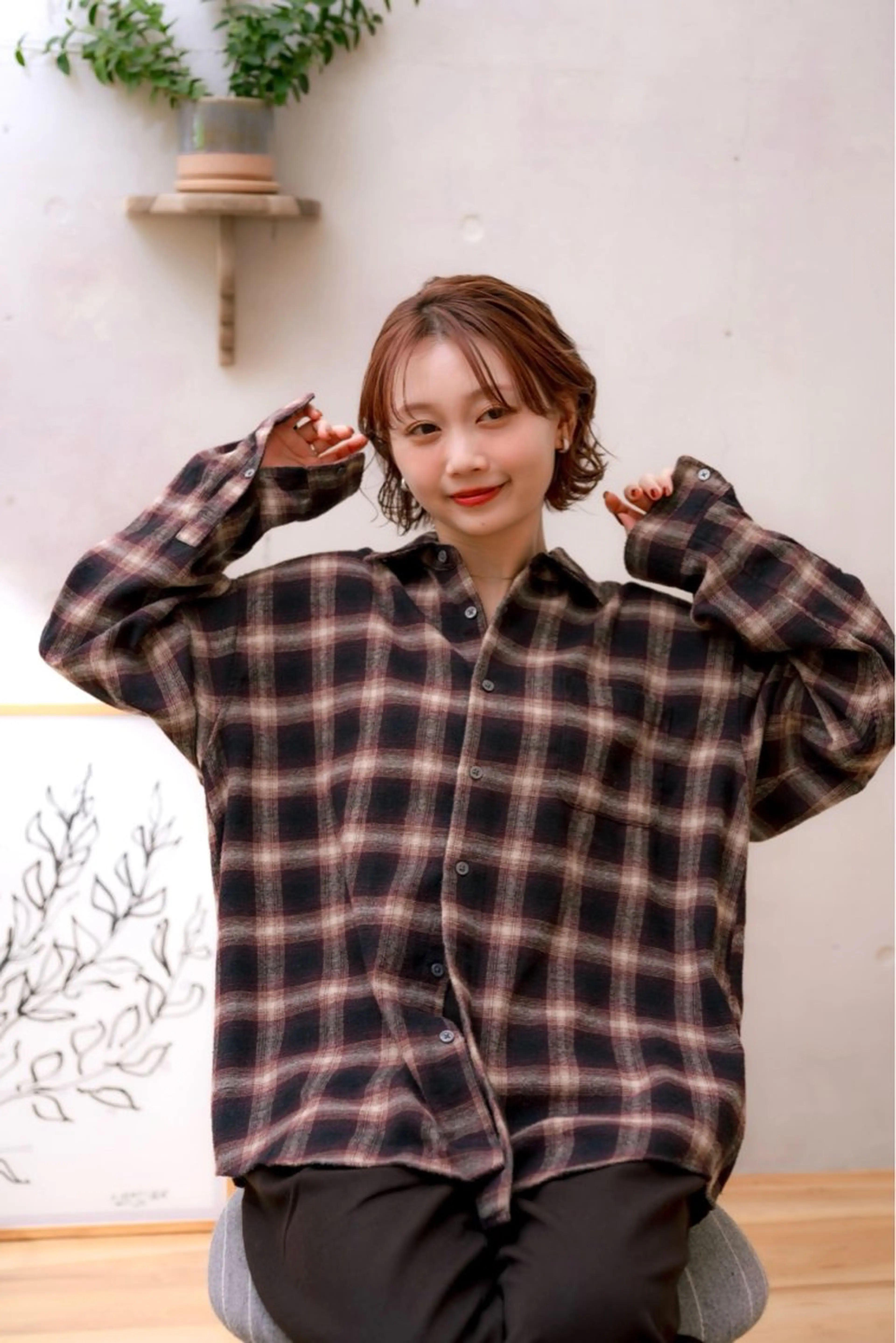 ミディアム カット パーマ 佐藤 由樹のヘアスタイル