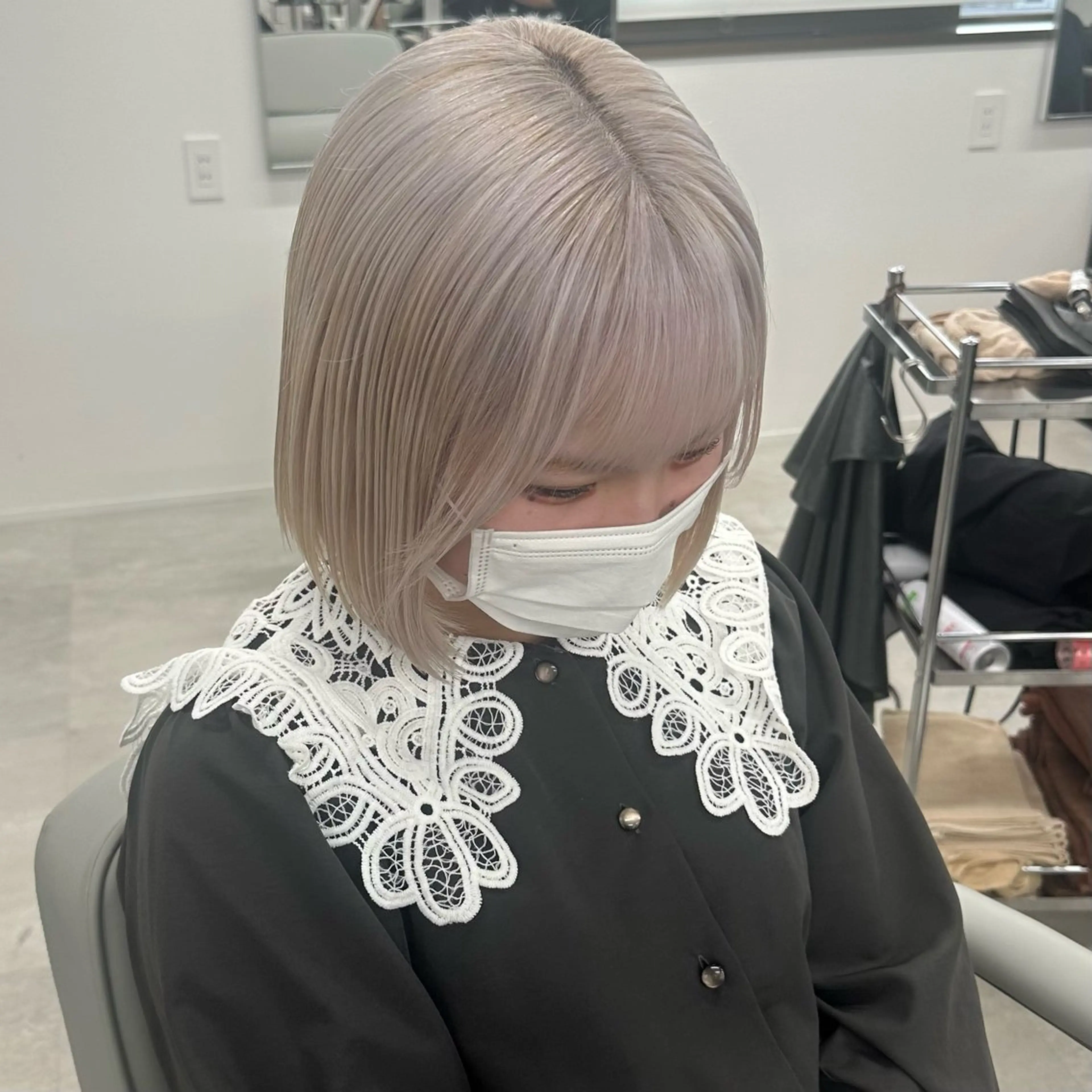 ミディアム カラー ヘアカラー トリートメント REAL 心斎橋所属・ブリーチ/ベージュ /ピンク🦋ナツミのヘアスタイル