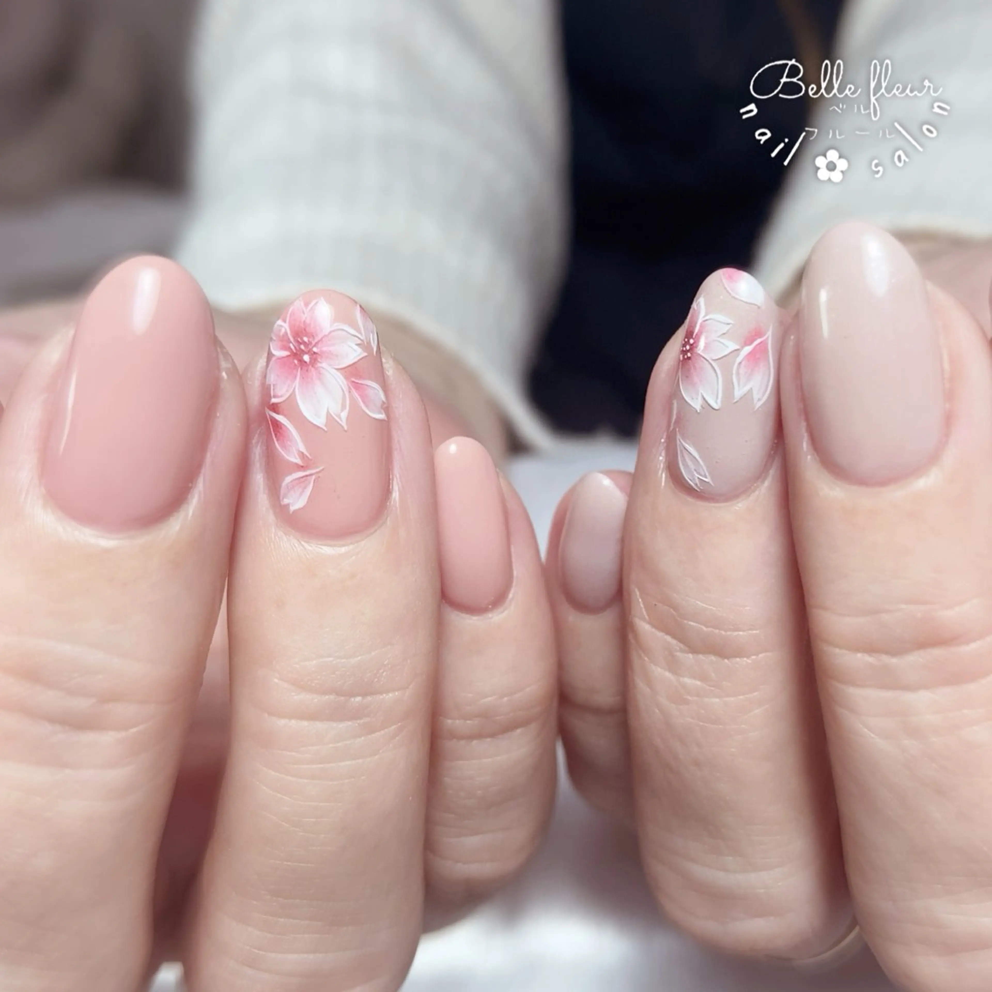ネイル 桜ネイル ハンドネイル ﾈｲﾙｻﾛﾝ Bellefleurのネイルデザイン