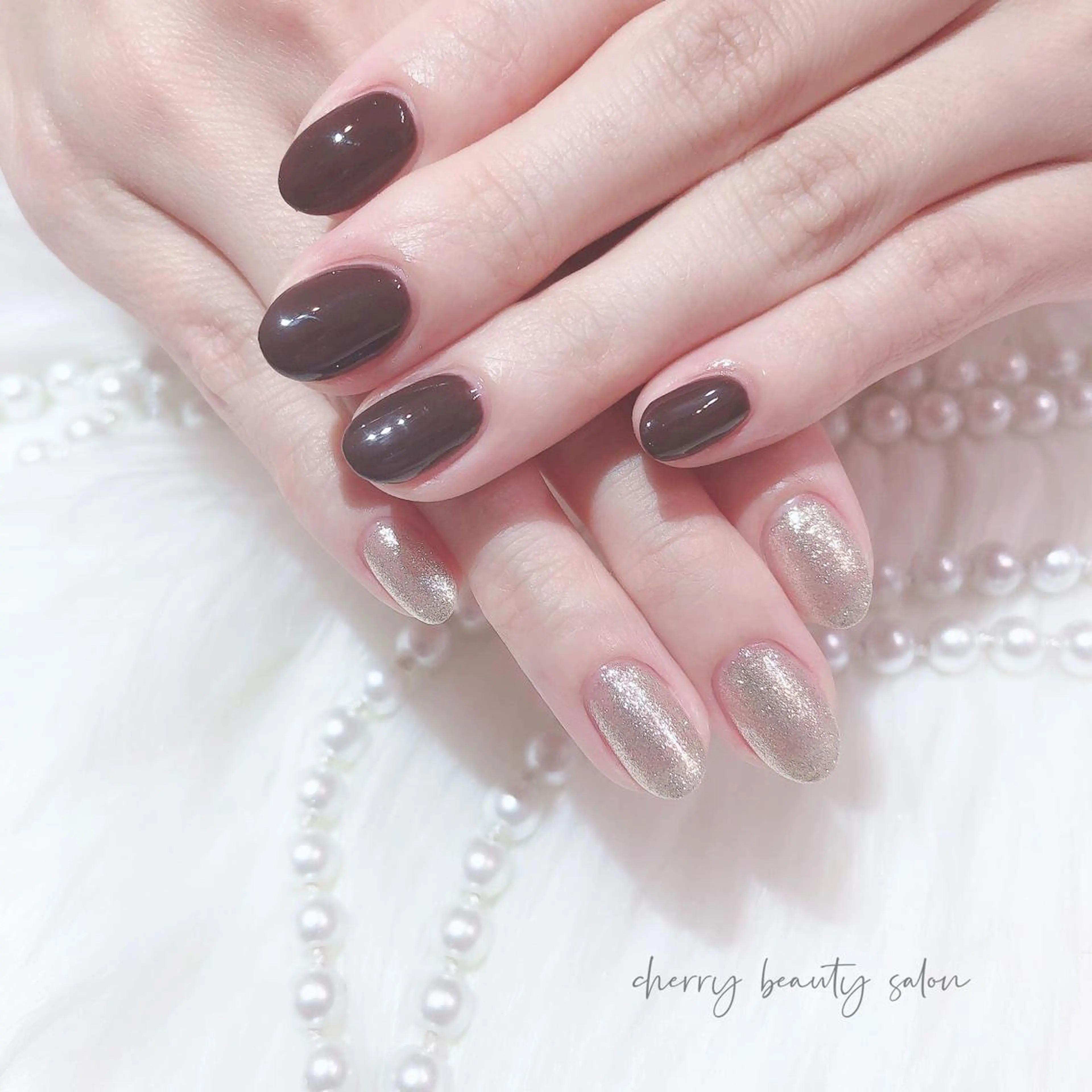 ミディアム ネイル SAKURA 🍒のネイルデザイン