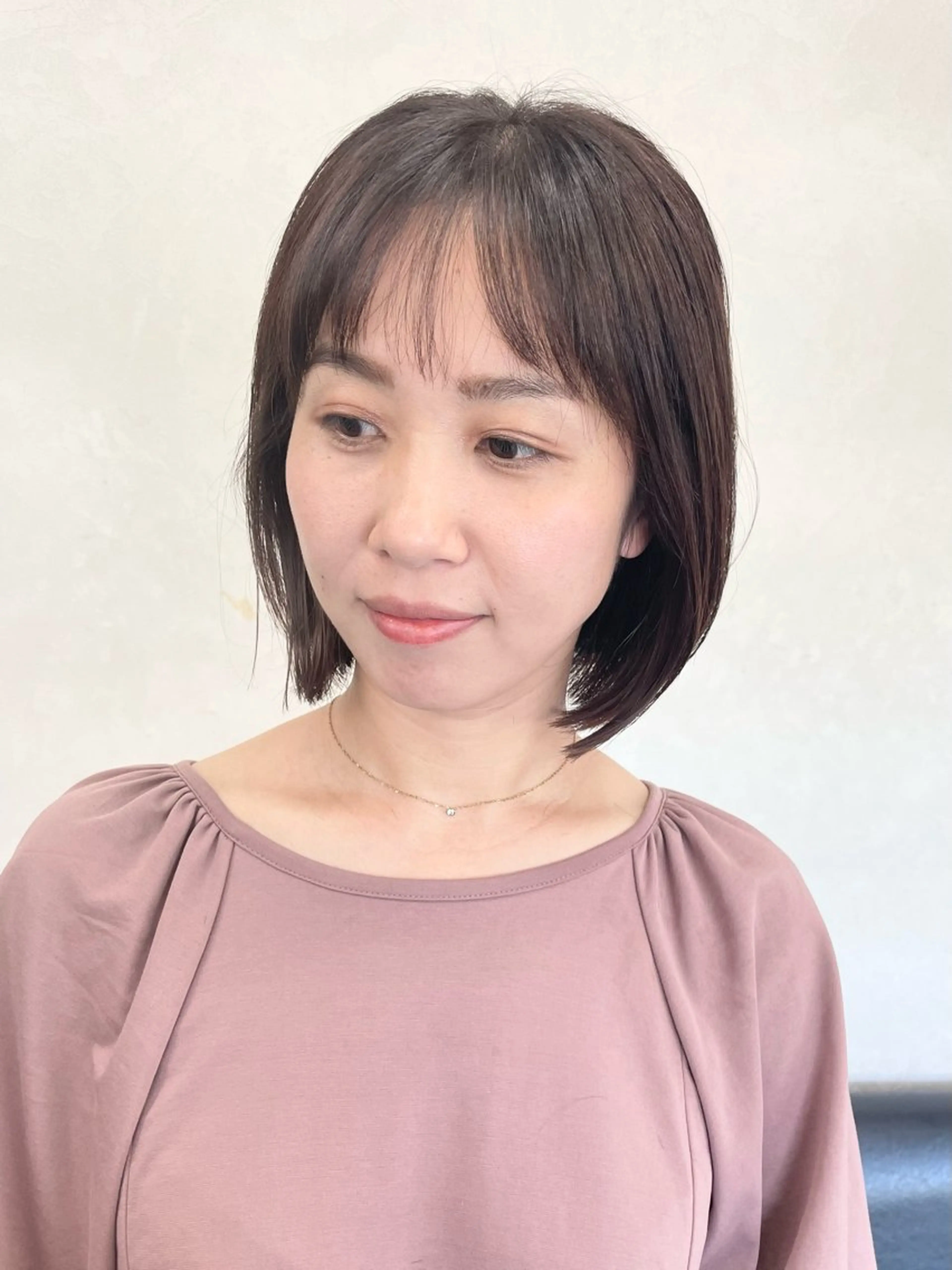 ミディアム カラー アッシュ アッシュブラウン ブラウンカラー ボブ 沢田 瞳のヘアスタイル