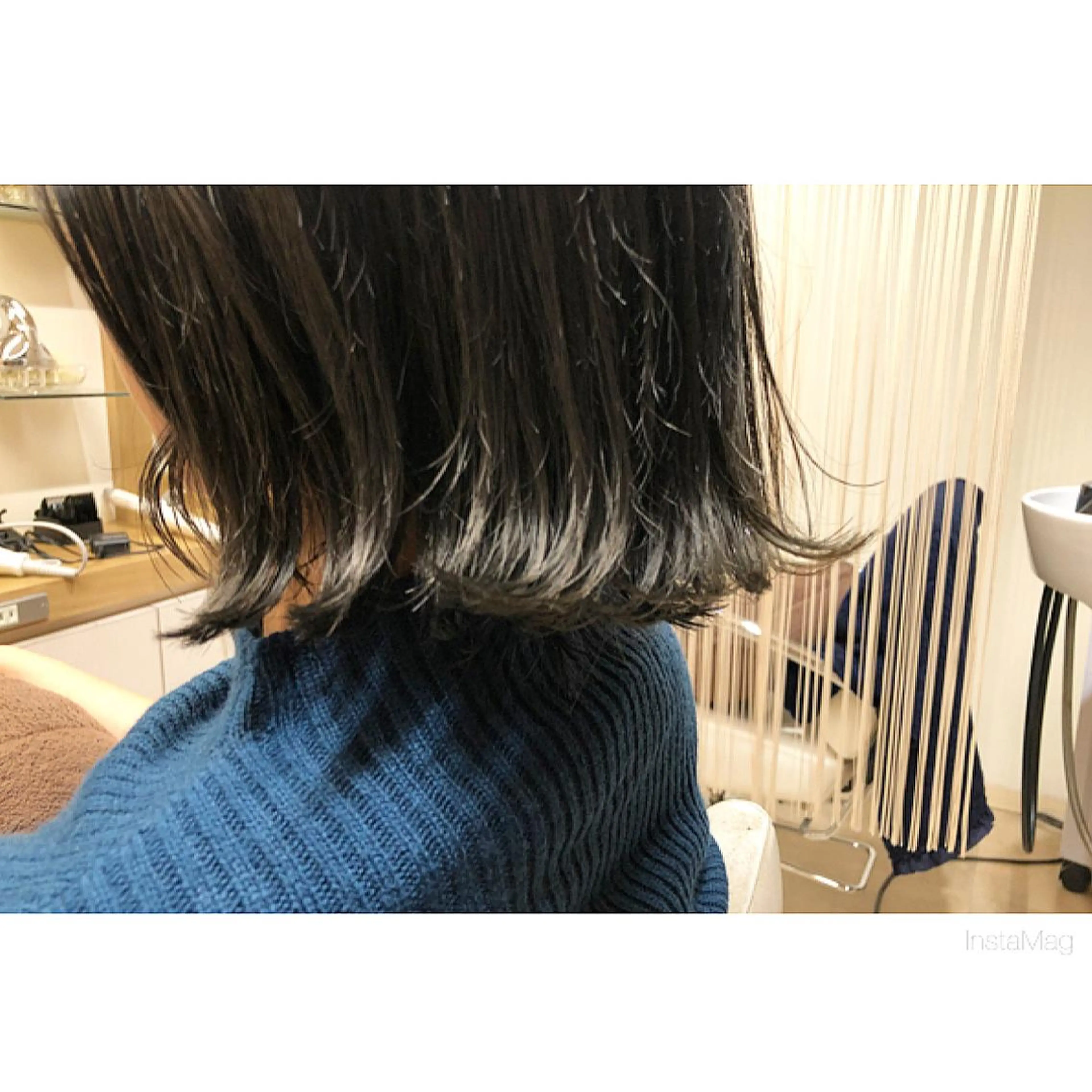 ミディアム ボブ カット トリートメント 岩間 香純のヘアスタイル