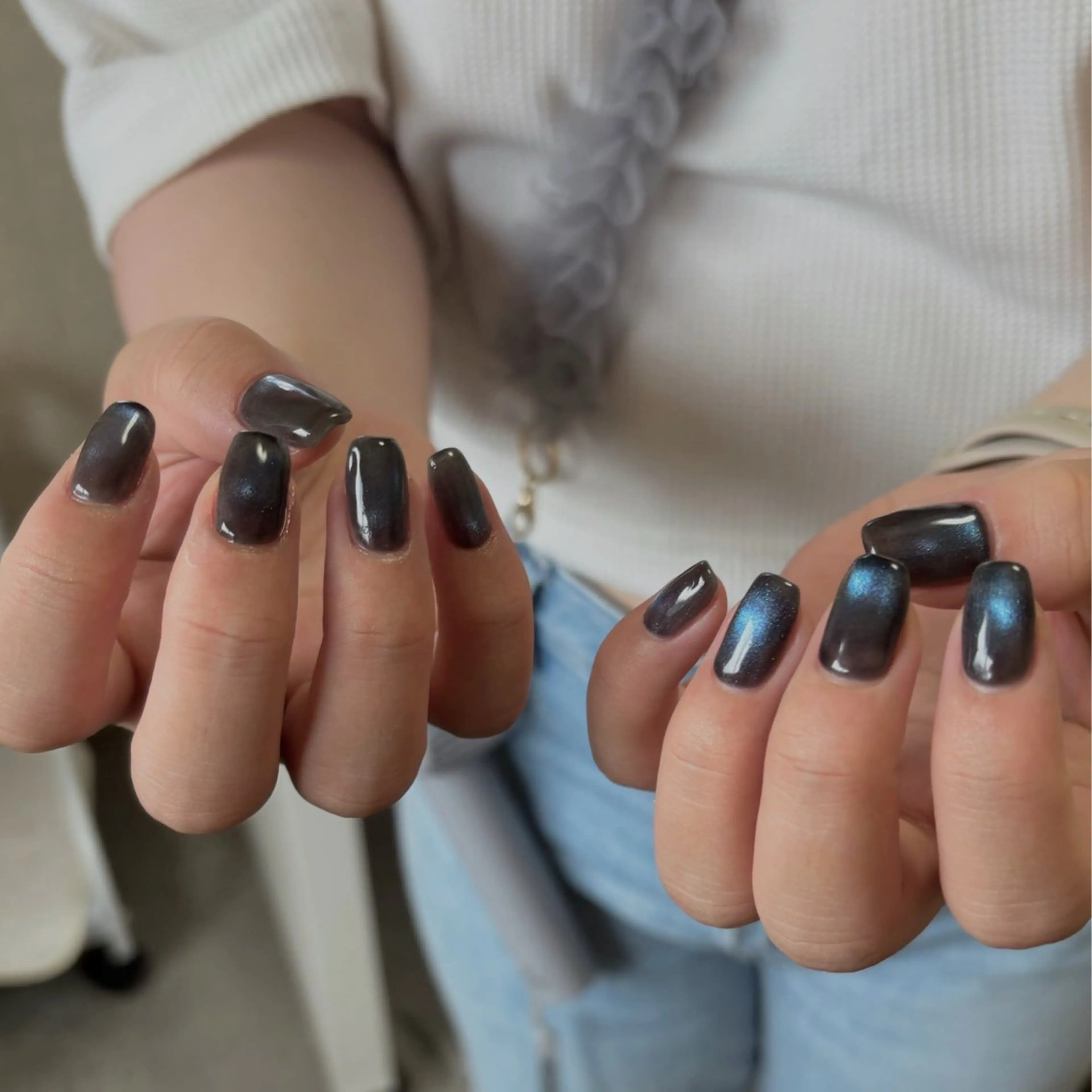 ネイル ジェルネイル キラキラネイル マグネットネイル ニュアンスネイル オフィスネイル ハンドネイル tamu nail 　金町のネイルデザイン