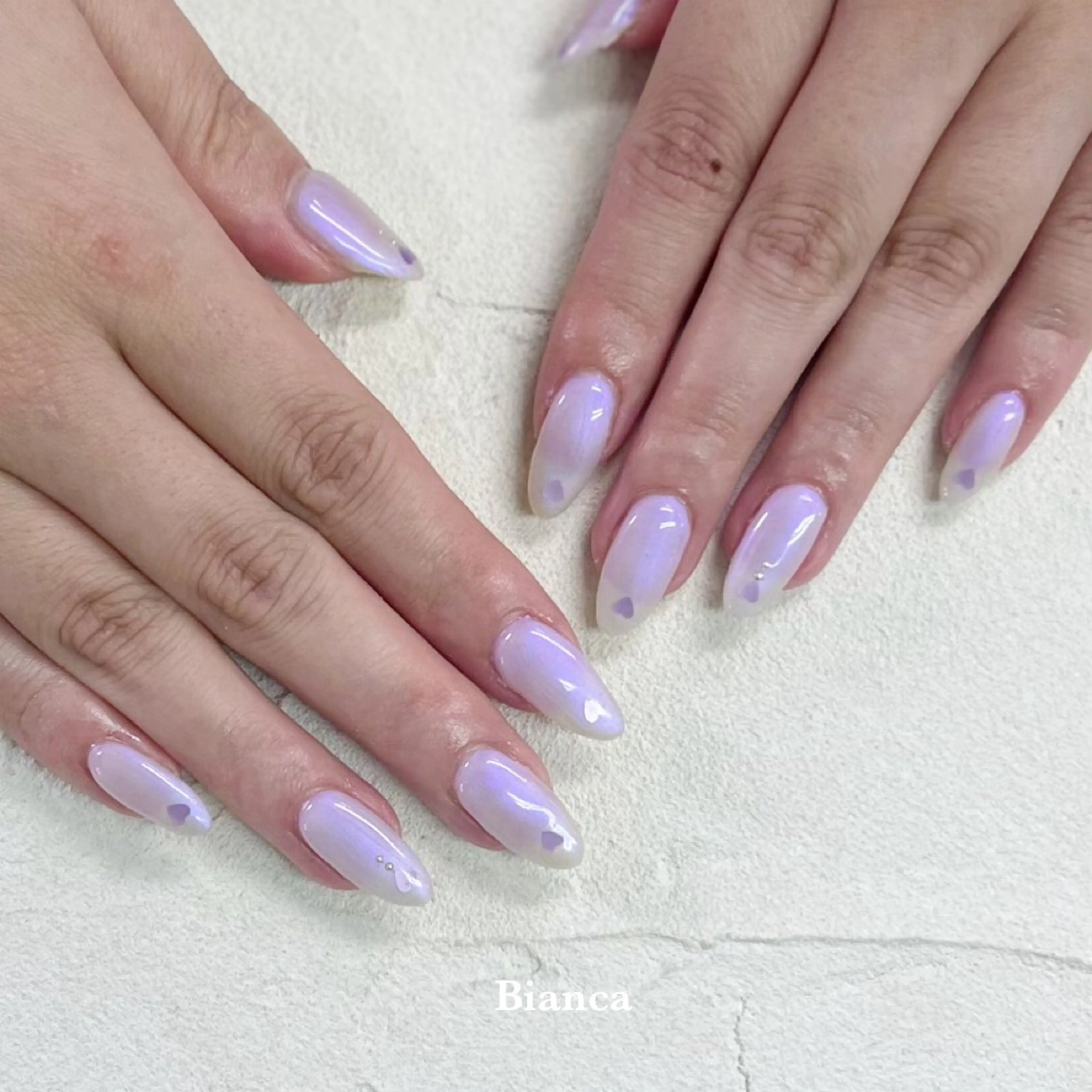 ネイル パープル ハンドネイル Bianca♡ TAKANASHIのネイルデザイン