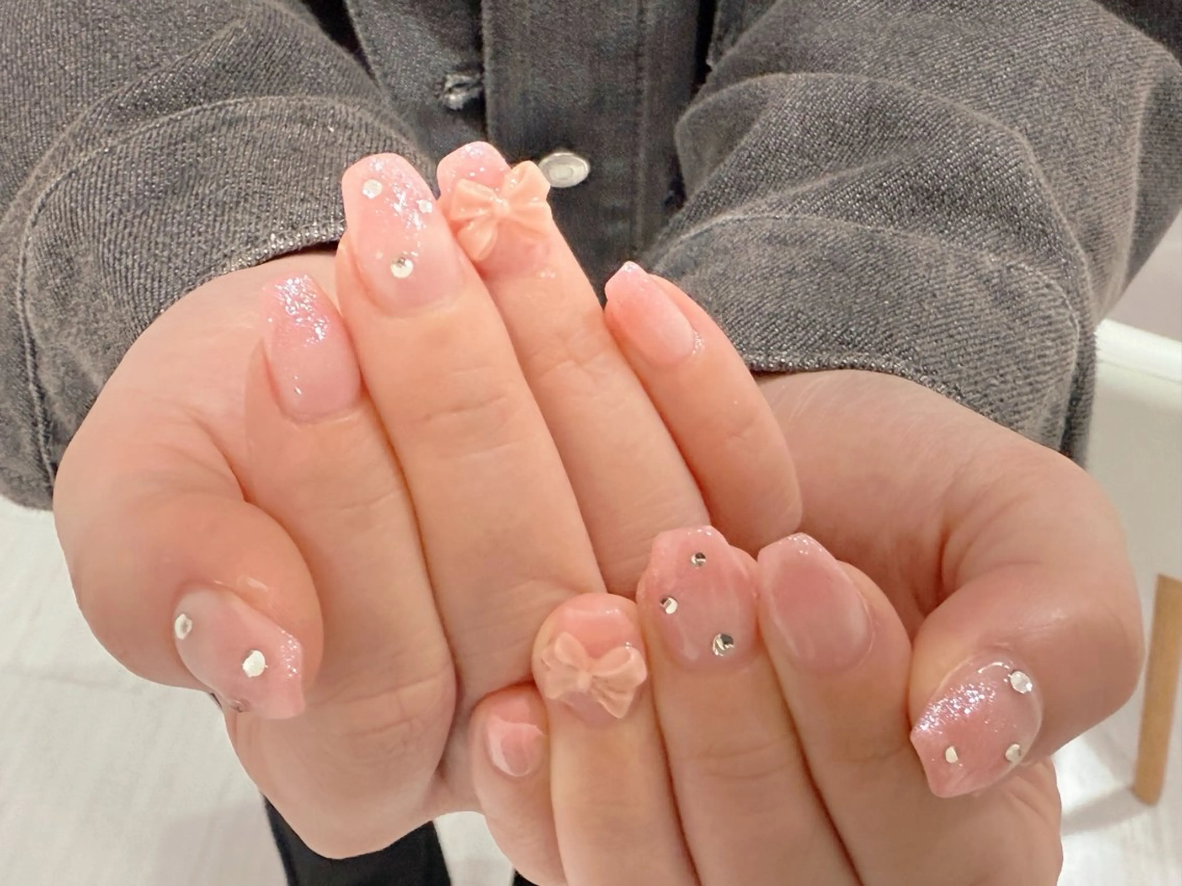 ネイル 長さ出し フットネイル フレンチネイル ジェルネイル ガラスフレンチ ハンドネイル Lien（リアン） 銀座駅6分のネイルデザイン